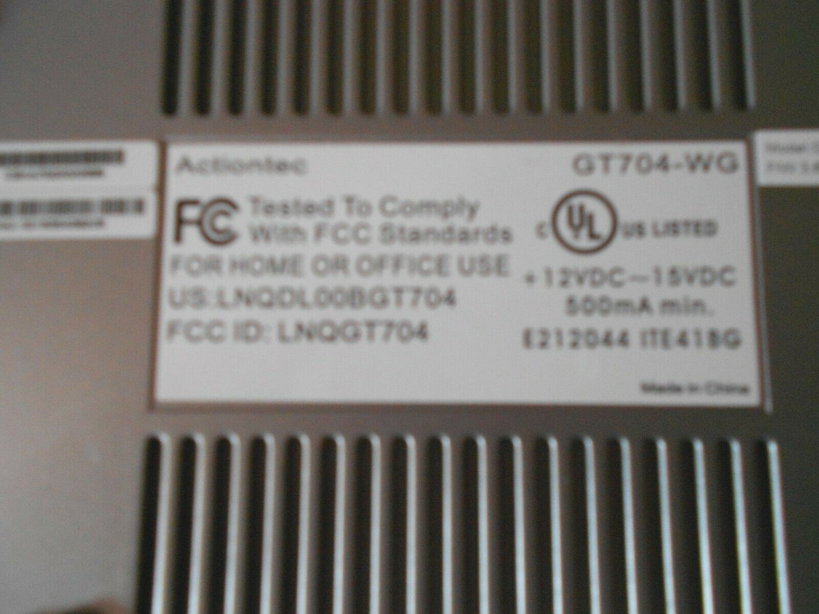 Actiontec 54 Mbps DSL Gateway Ethernet Modem GT704-WG