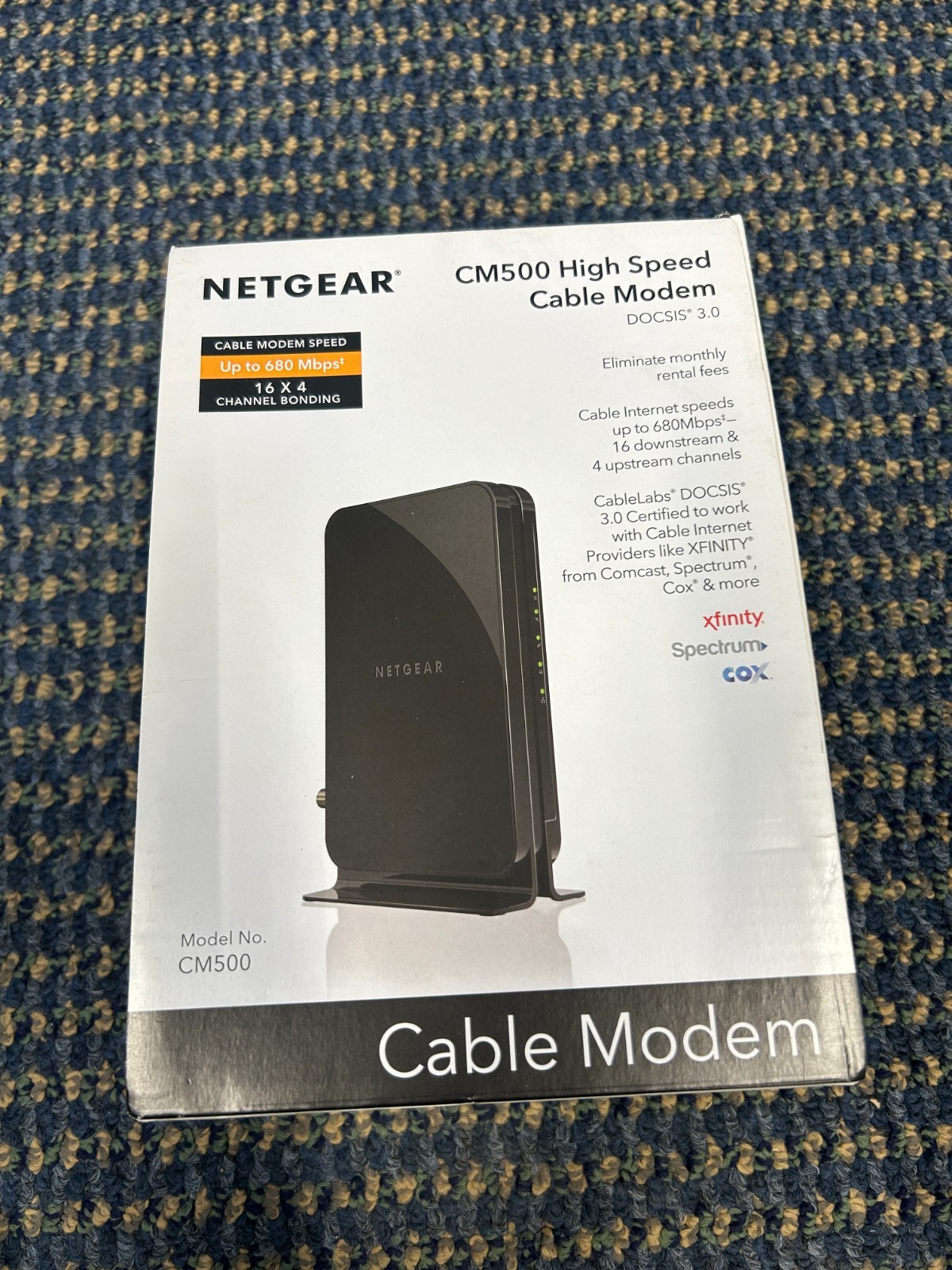 NETGEAR CM500 (CM500100NAS) 680 Mbps – Black – Open Box