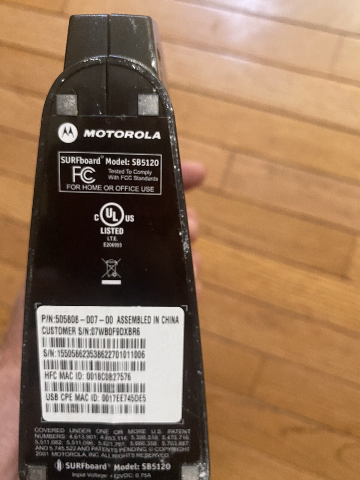 Motorola SURFboard SB5120 (505788-006-00) 38.91 Mbps Cable Modem