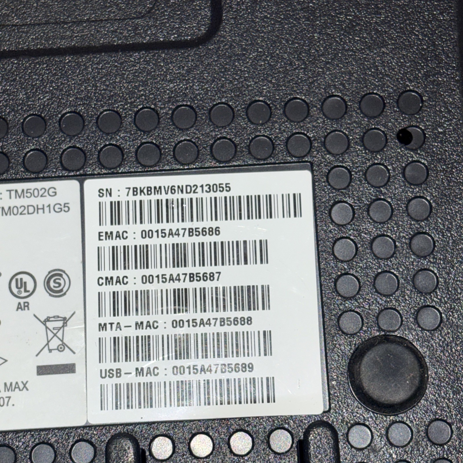 Arris Model TM502G Wireless Telephony Modem