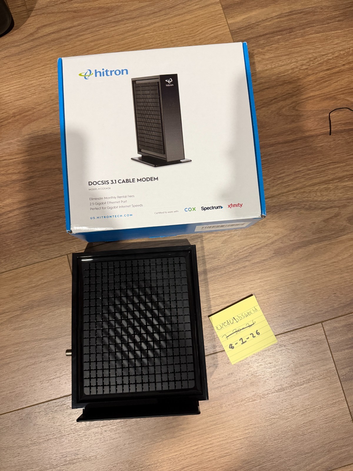Hitron CODA56 Multi-Gigabit DOCSIS 3.1 Cable Modem – Black – Good Condition
