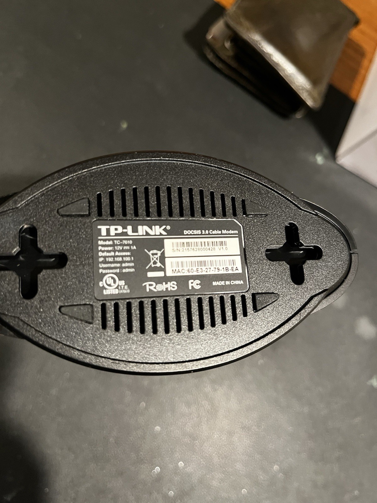 TP-Link TC-7610 DOCSIS 3.0 Cable Modem