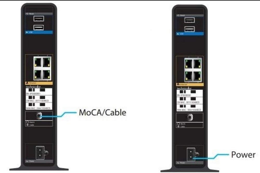 Technicolor TC8715D Cable Modem Wireless Router DOCSIS 3.0 w/ power cord