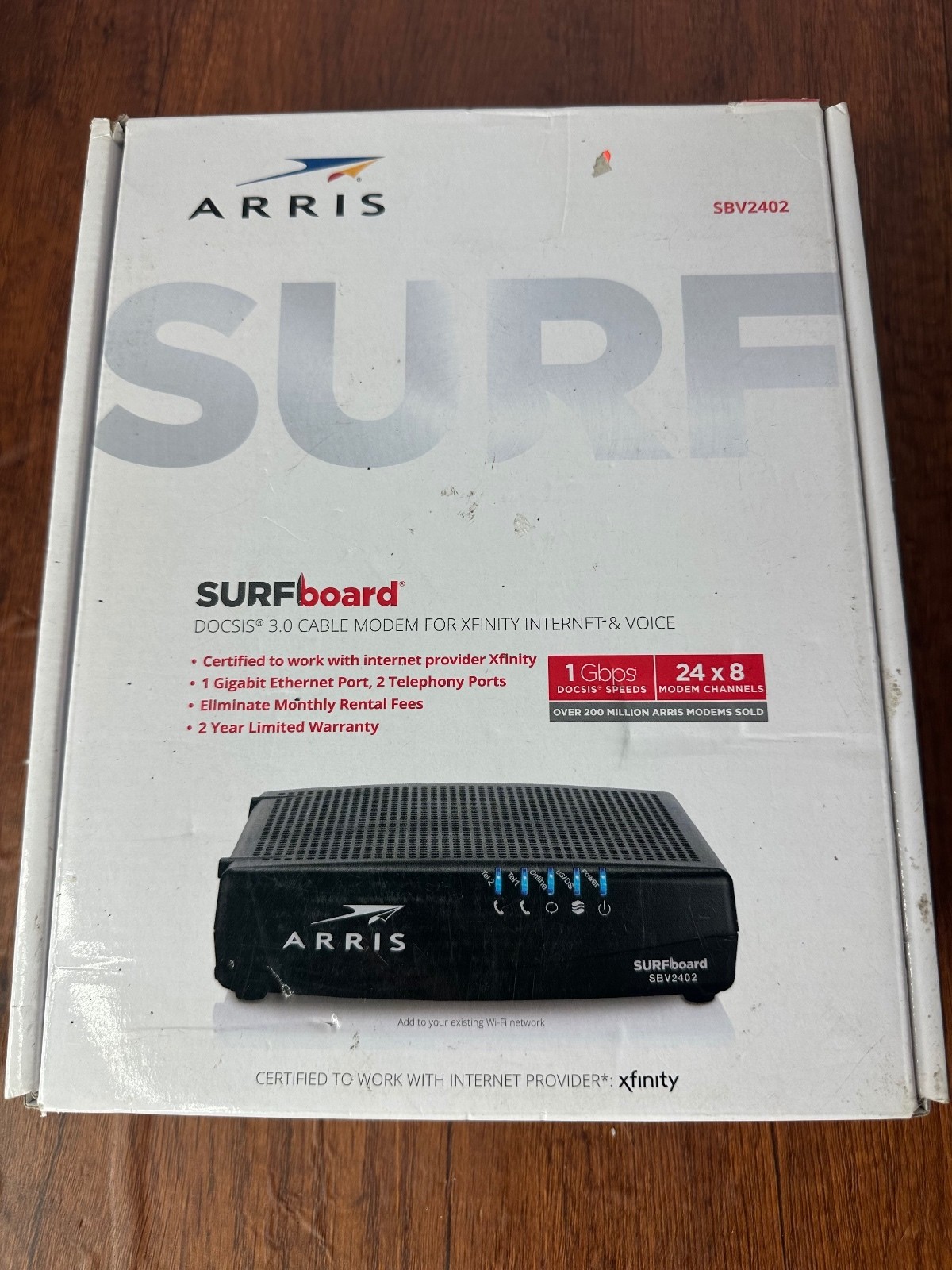 ARRIS SURFboard SBV2402 DOCSIS 3.0 Cable Modem Xfinity Voice New Sealed