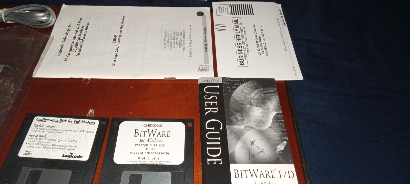Quicktel V.34 Plus 33,600 bps Internal Fax Modem Open Box Logicode Windows 95