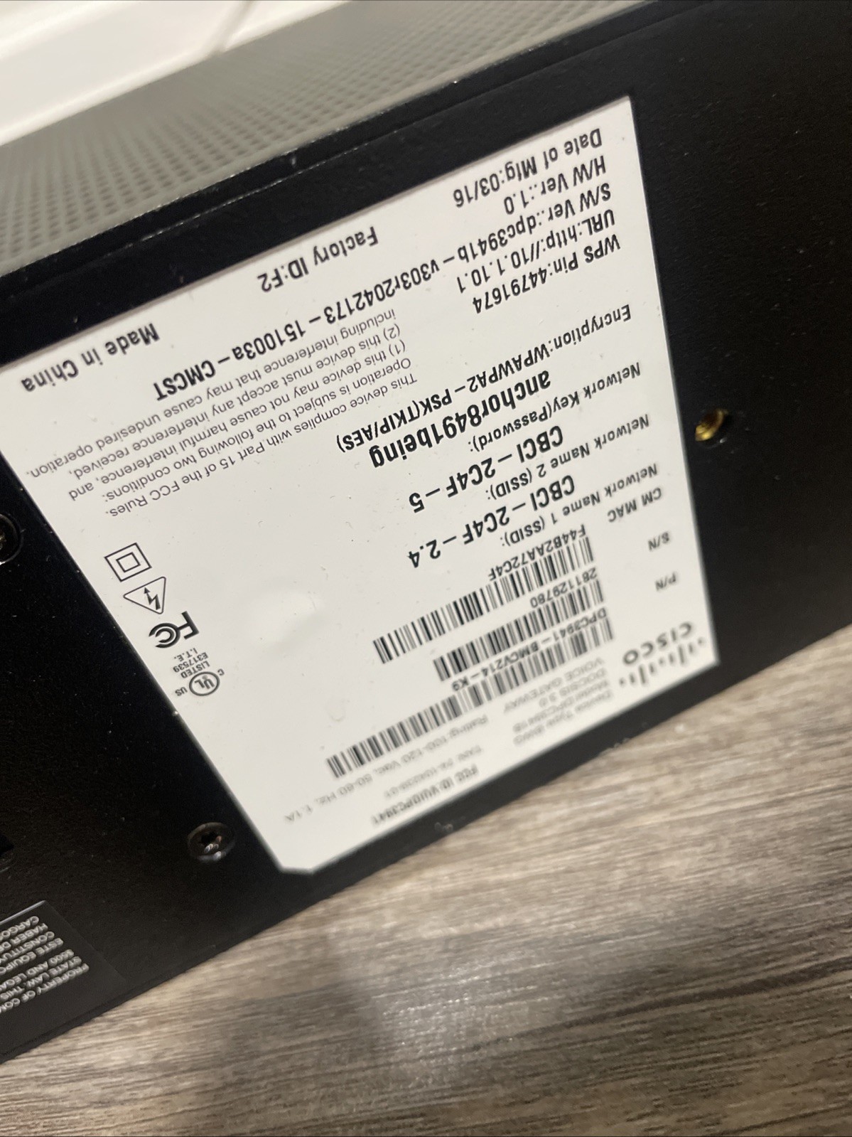 Comcast Business Gateway WiFi Modem Router High Speed Internet DOCSIS 3.0/3.1