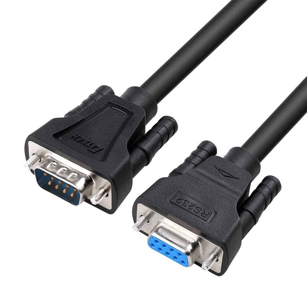 DB9 RS232 Serial Cable 10 Feet M/F Null Modem 7 Wire Crossover Black