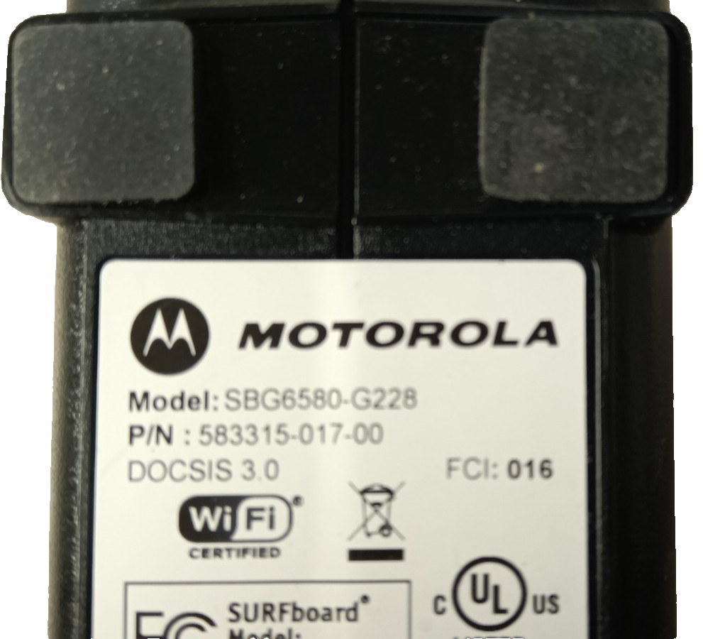 Motorola ARRIS SURFboard SBG6580 Cable Modem and Wi-Fi Router w/ Cable &Ethernet