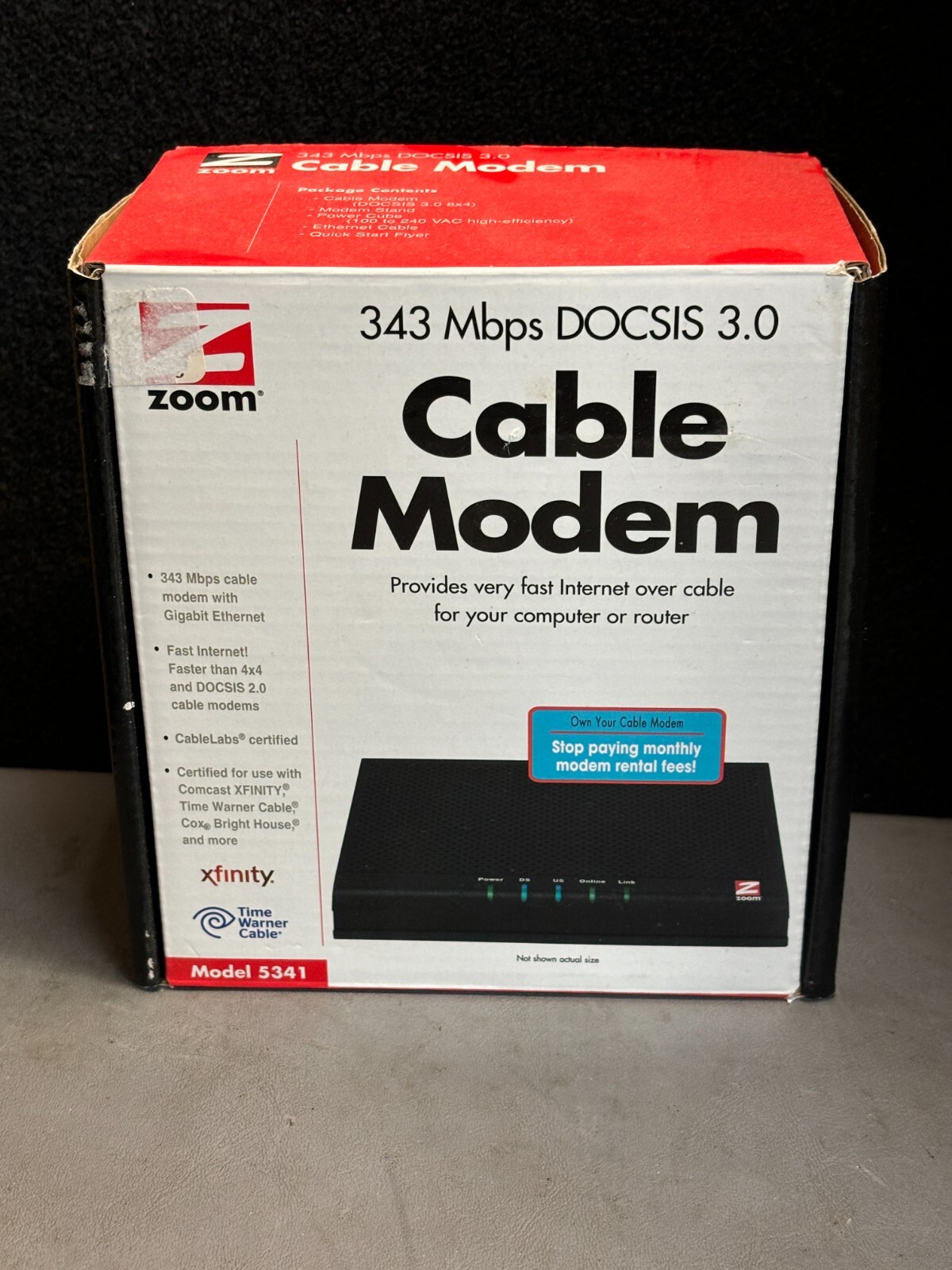 NEW Zoom 343 Mbps DOCSIS 3.0 Cable Modem Model: 5341