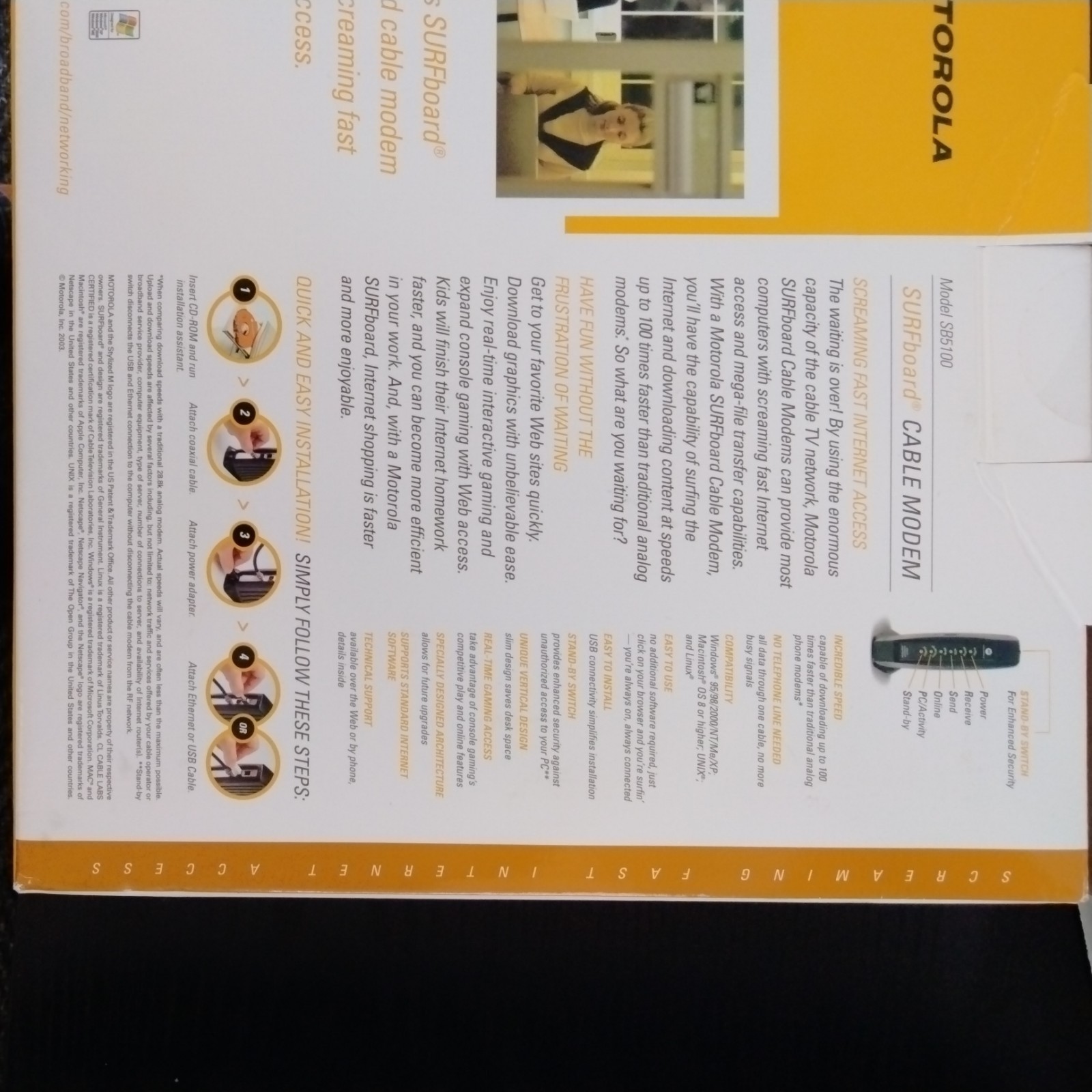 MOTOROLA Surfboard CABLE MODEM Model SB5100