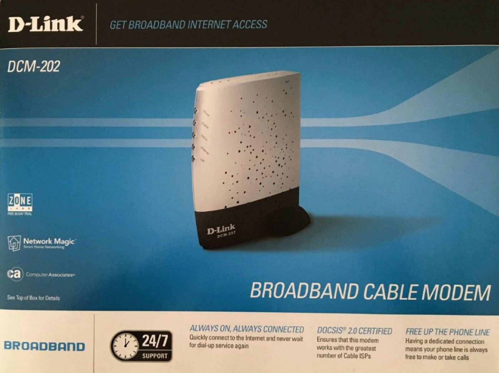 Cable Modem, D-Link DCM-202, Docsis 2.0, open box