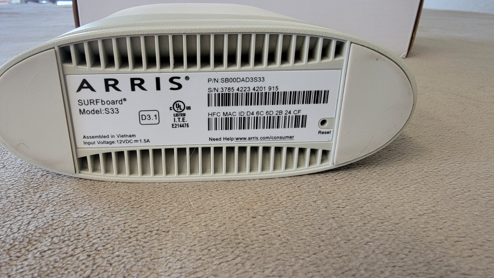 ARRIS Surfboard DOCSIS 3.1 Cable Modem up to 3.5 Gbps download speeds 2.5 Gigabi