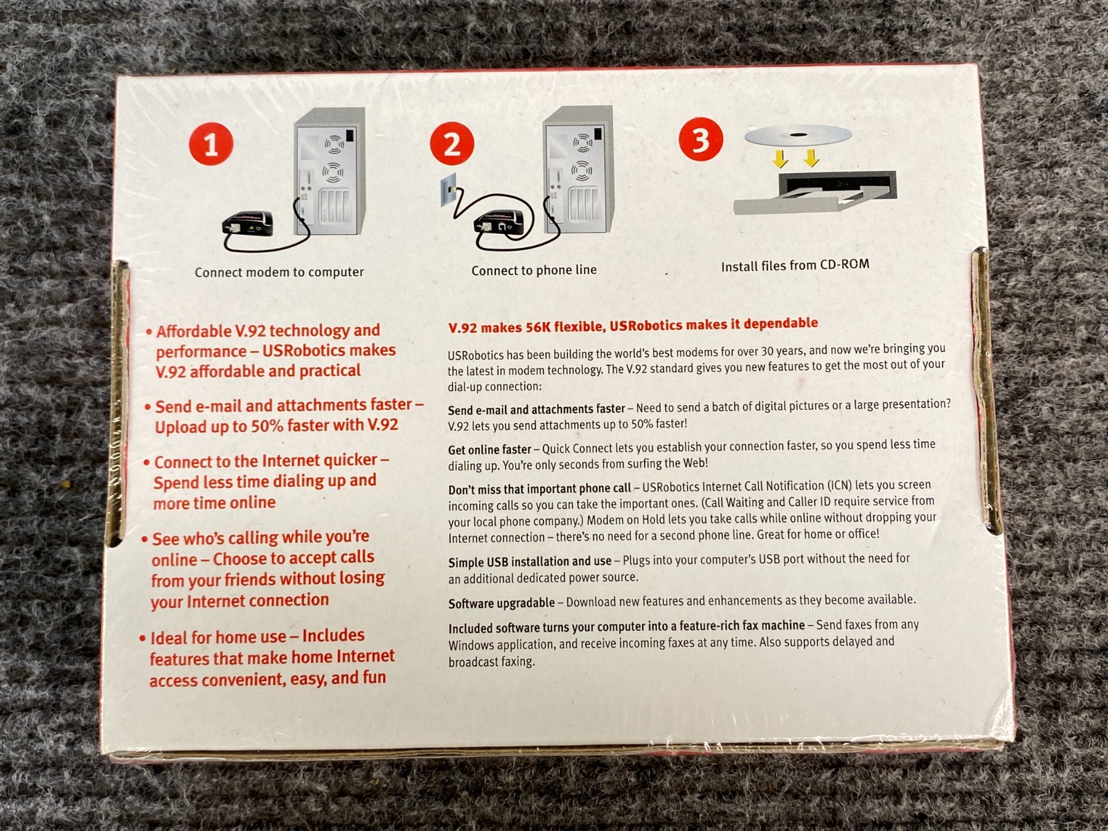 Lot of 2 USRobotics 5635 56K USB Mini Faxmodems USR5635 – NIB, Sealed –