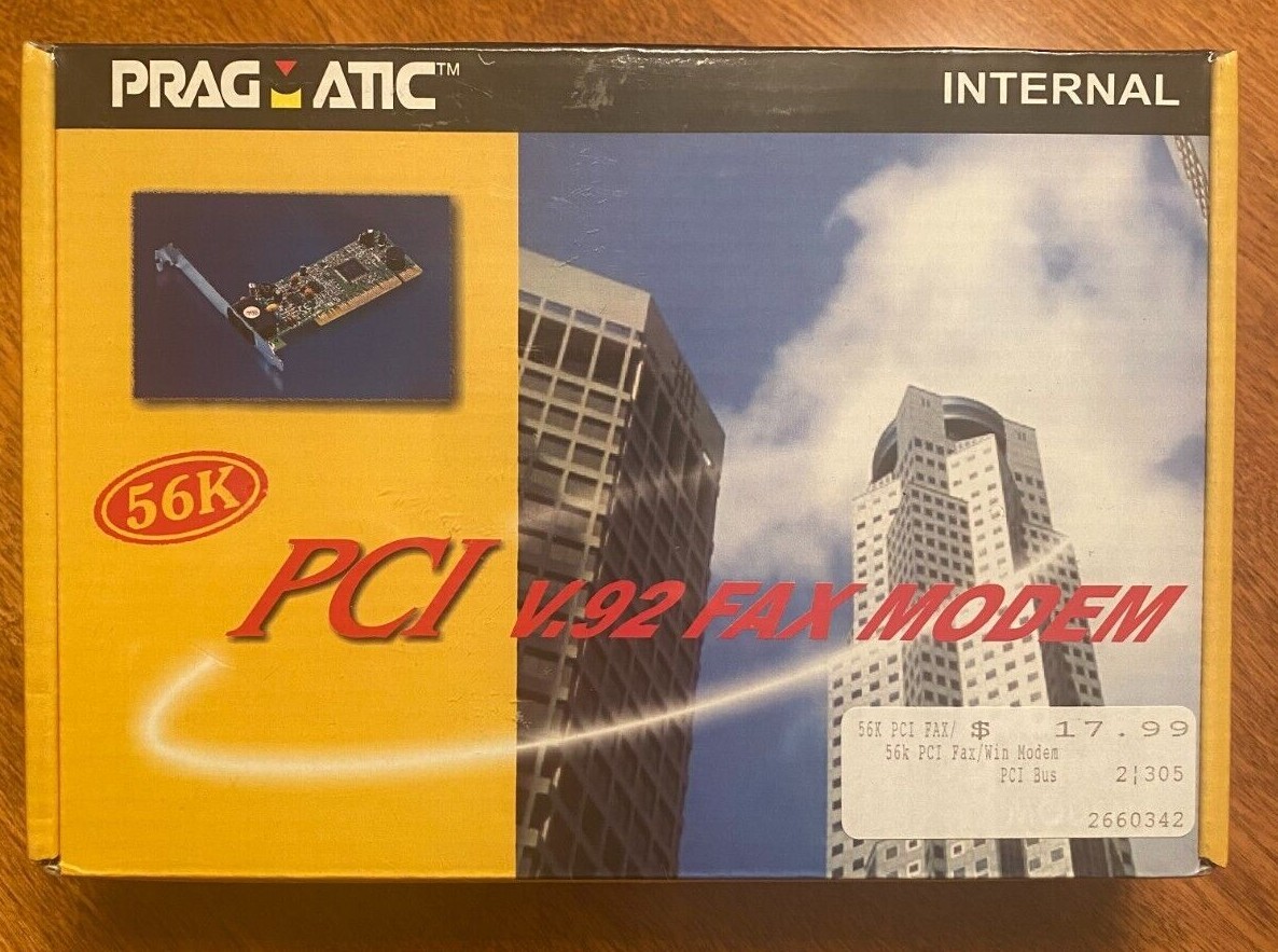 Pragmatic 56K PCI v.92 Fax Modem Internal – NEW