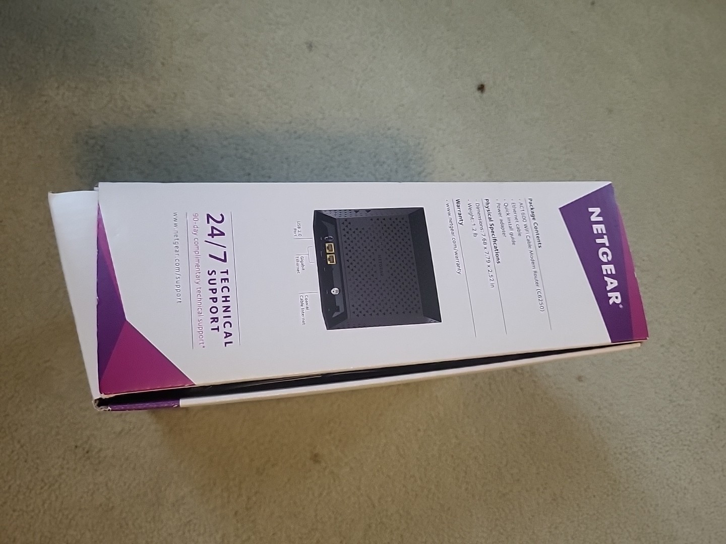 NETGEAR Cable Modem Wi-Fi Router Combo Dual Band C6250 DOCSIS 3.0 AC1600