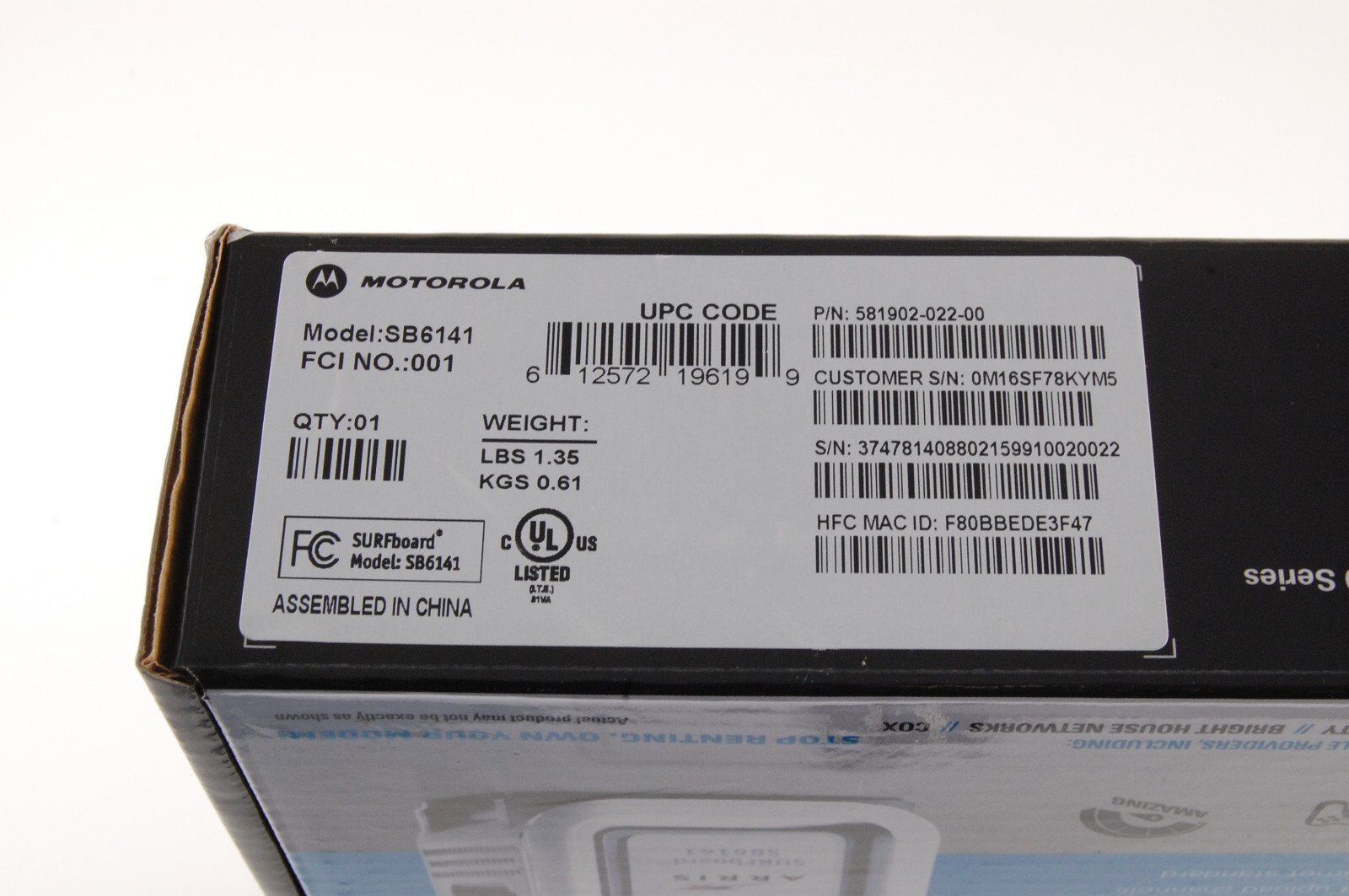 ARRIS SURFboard SB6141 Modem 400 Series 8×4 DOCSIS 3.0 343 Mbps