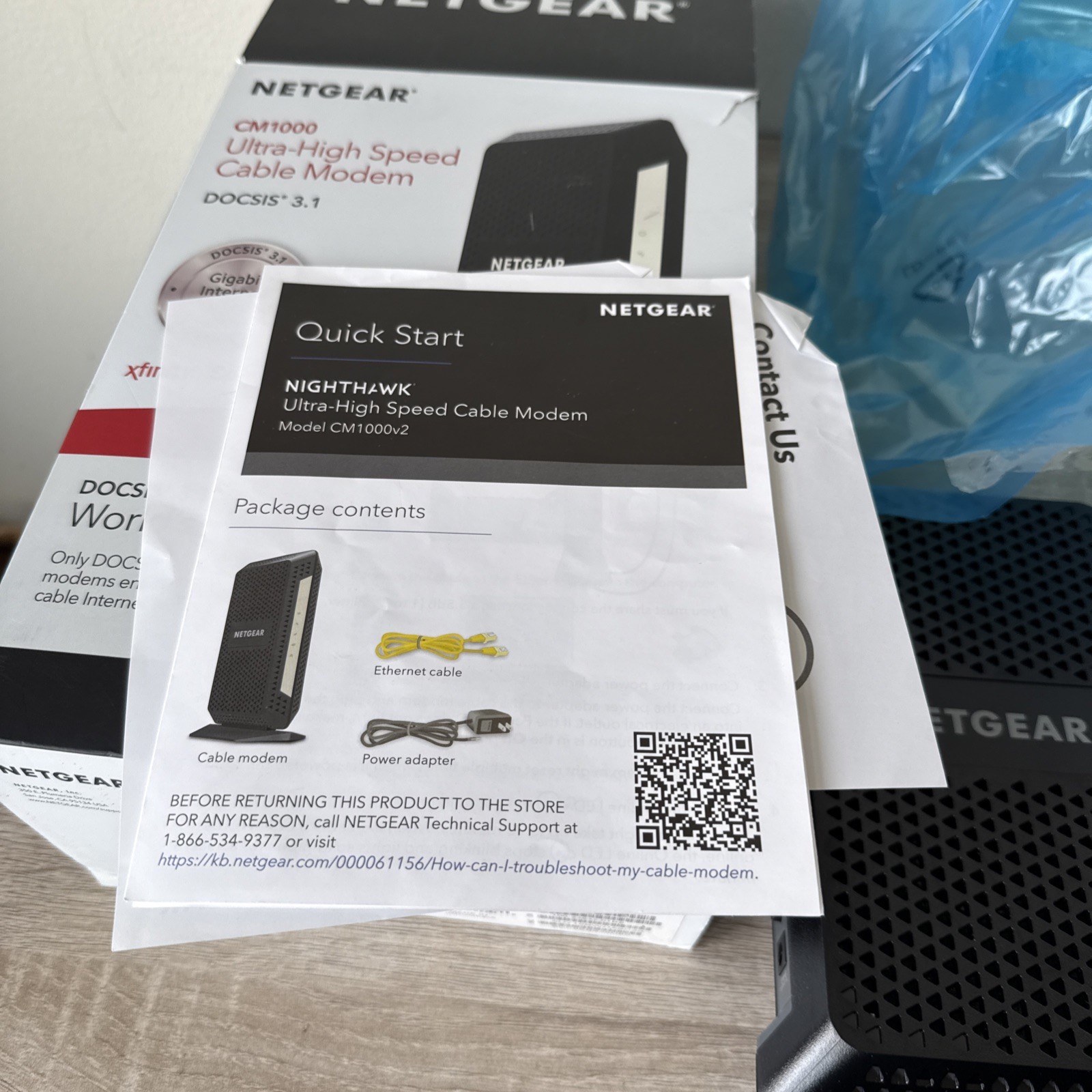 NETGEAR CM1000-100NAS DOCSIS 3.1 Gigabit Cable Modem Max speeds of 1.0 Gbps