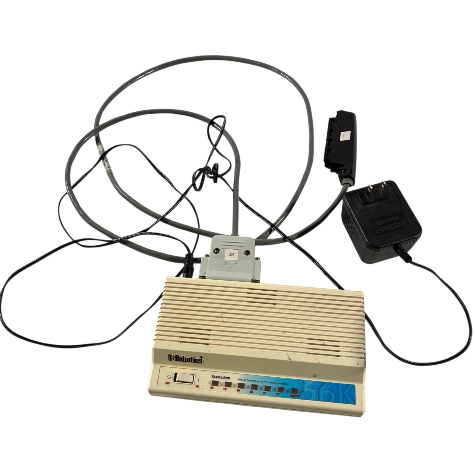 USRobotics Sportster 56K External Dial-Up Modem Model 0701 00568603 w/ Cable