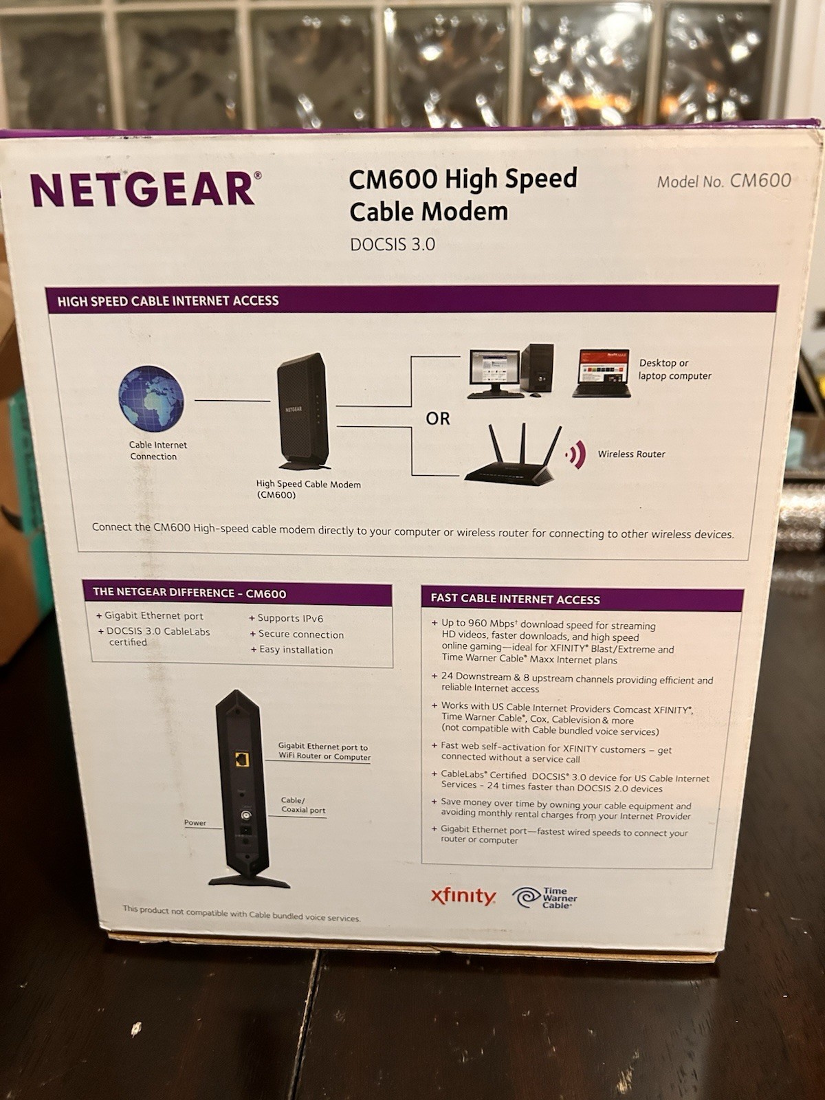 NETGEAR CM600-1AZNAS 960Mbps DOCSIS 3.0 Cable Modem