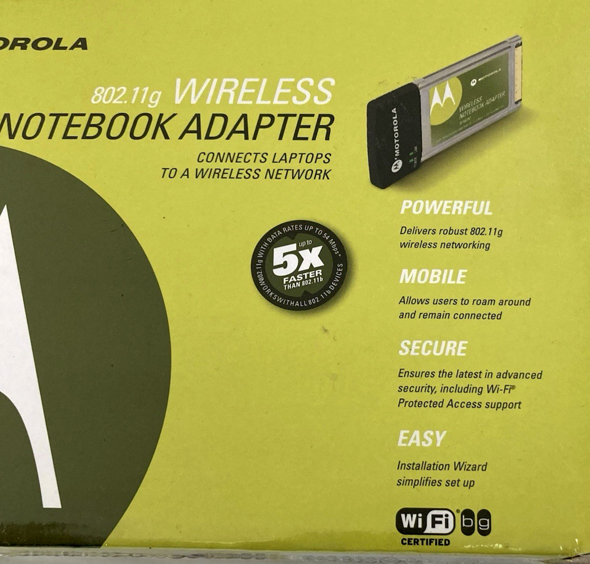 Motorola 802.11G Wireless Notebook Adapter, WN825G New, Sealed, Free Shipping