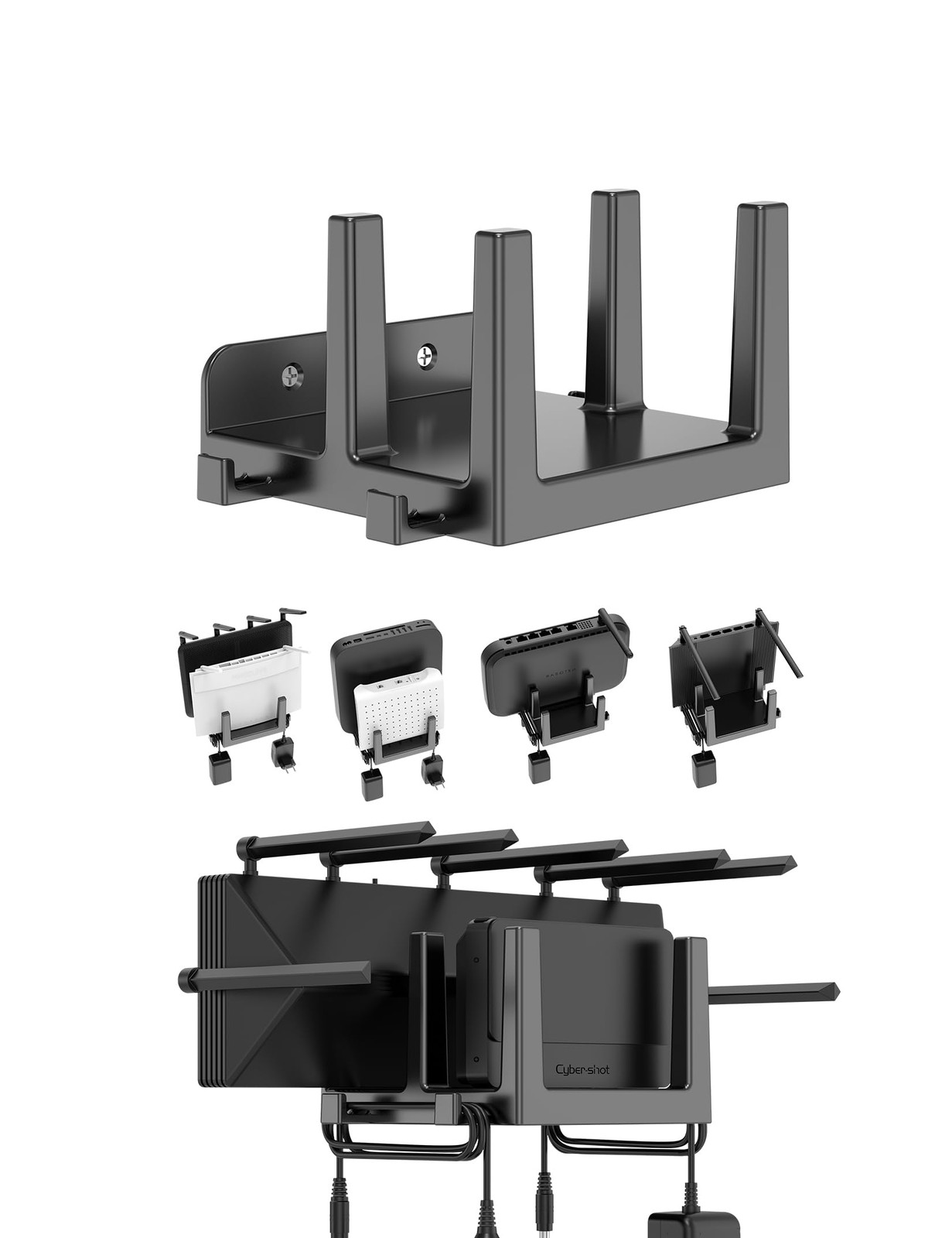 Wall Mounted Shelf for Router, Modem and Streaming Devices