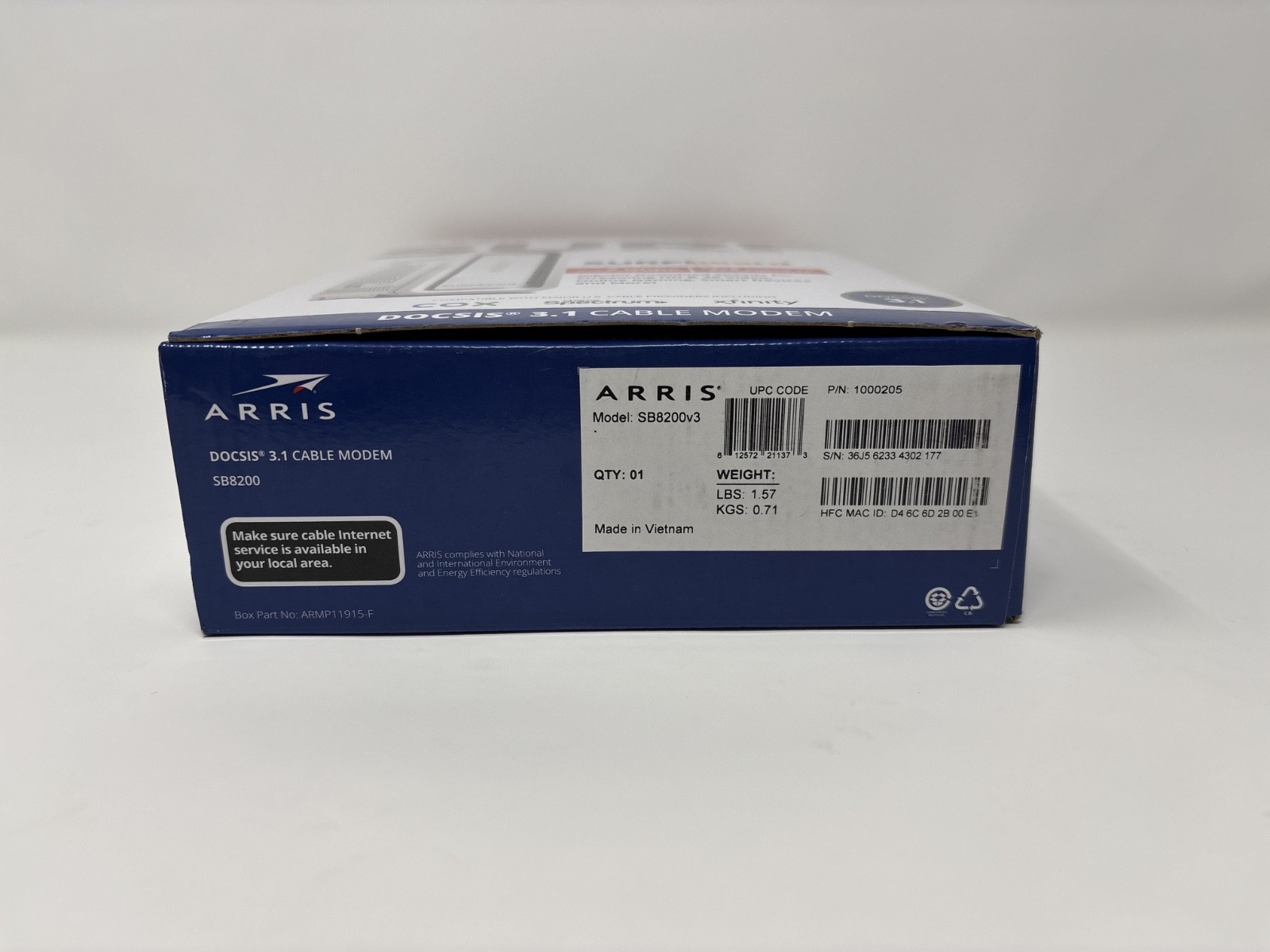 ARRIS SURFboard SB8200 DOCSIS 3.1 Cable Modem