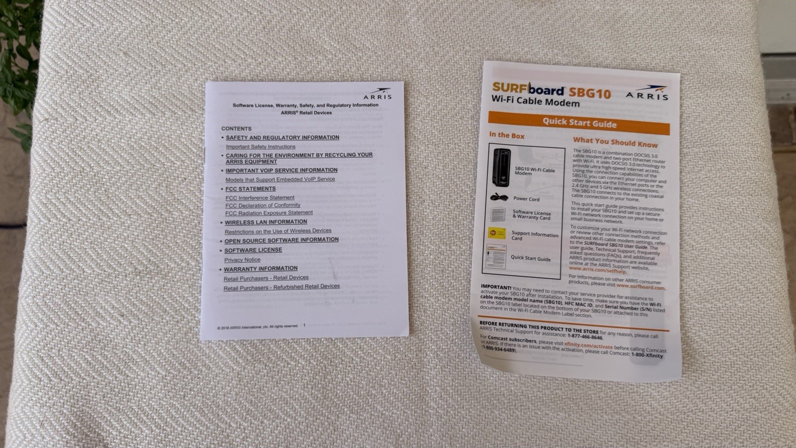 ARRIS SBG10 SURFboard AC1600 Dual-Band Cable Modem Router Black
