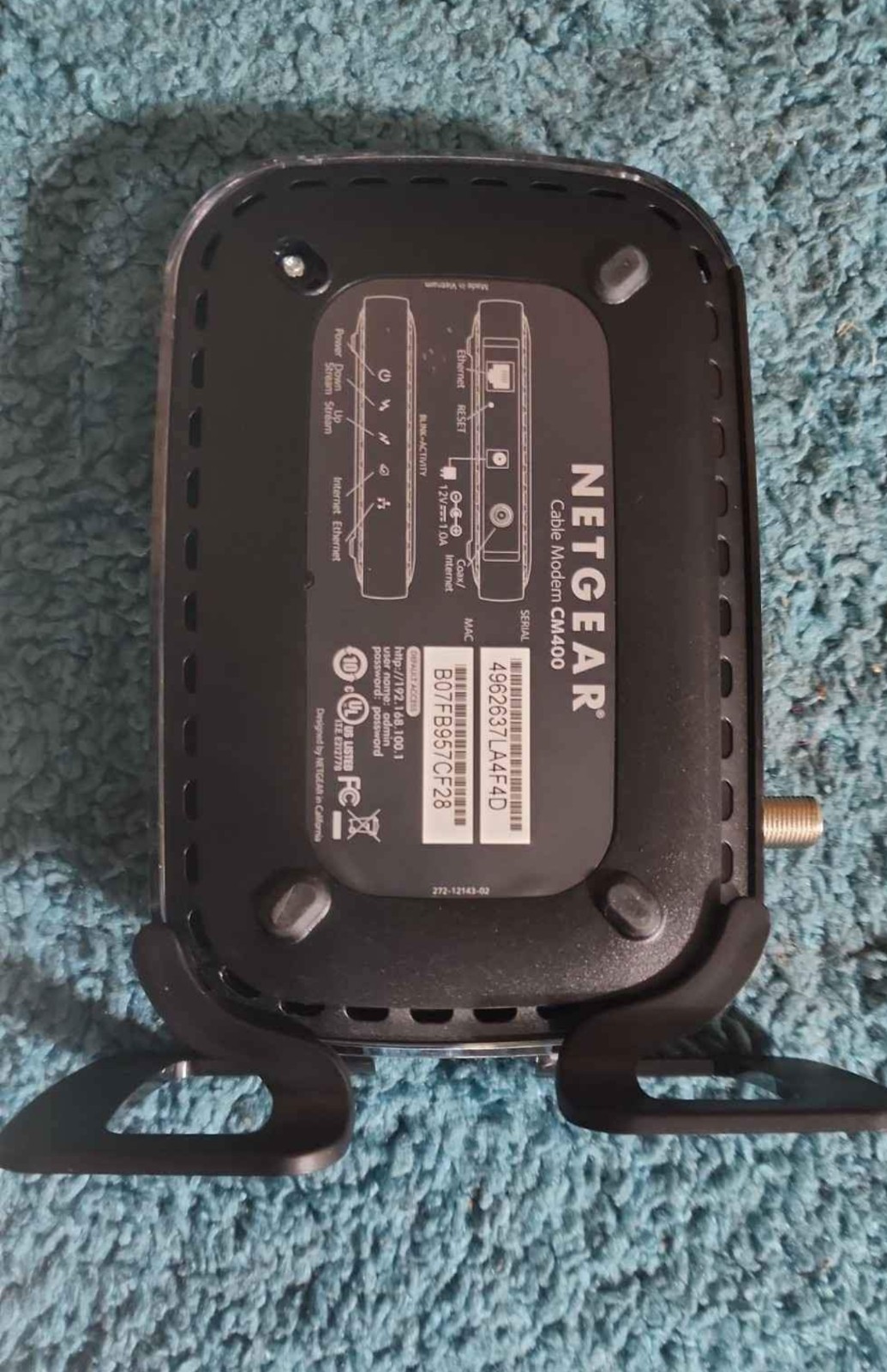 Netgear DOCSIS 30 (CM400-100NAS) 340 Mbps
