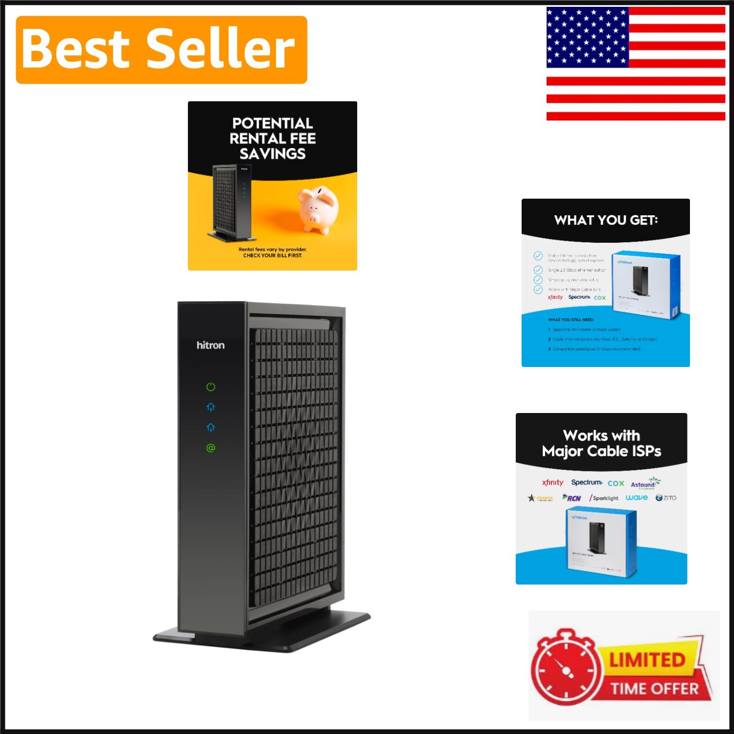Reliable CODA56 Cable Internet Modem – Up to 2.5 Gbps, Ethernet Compatible