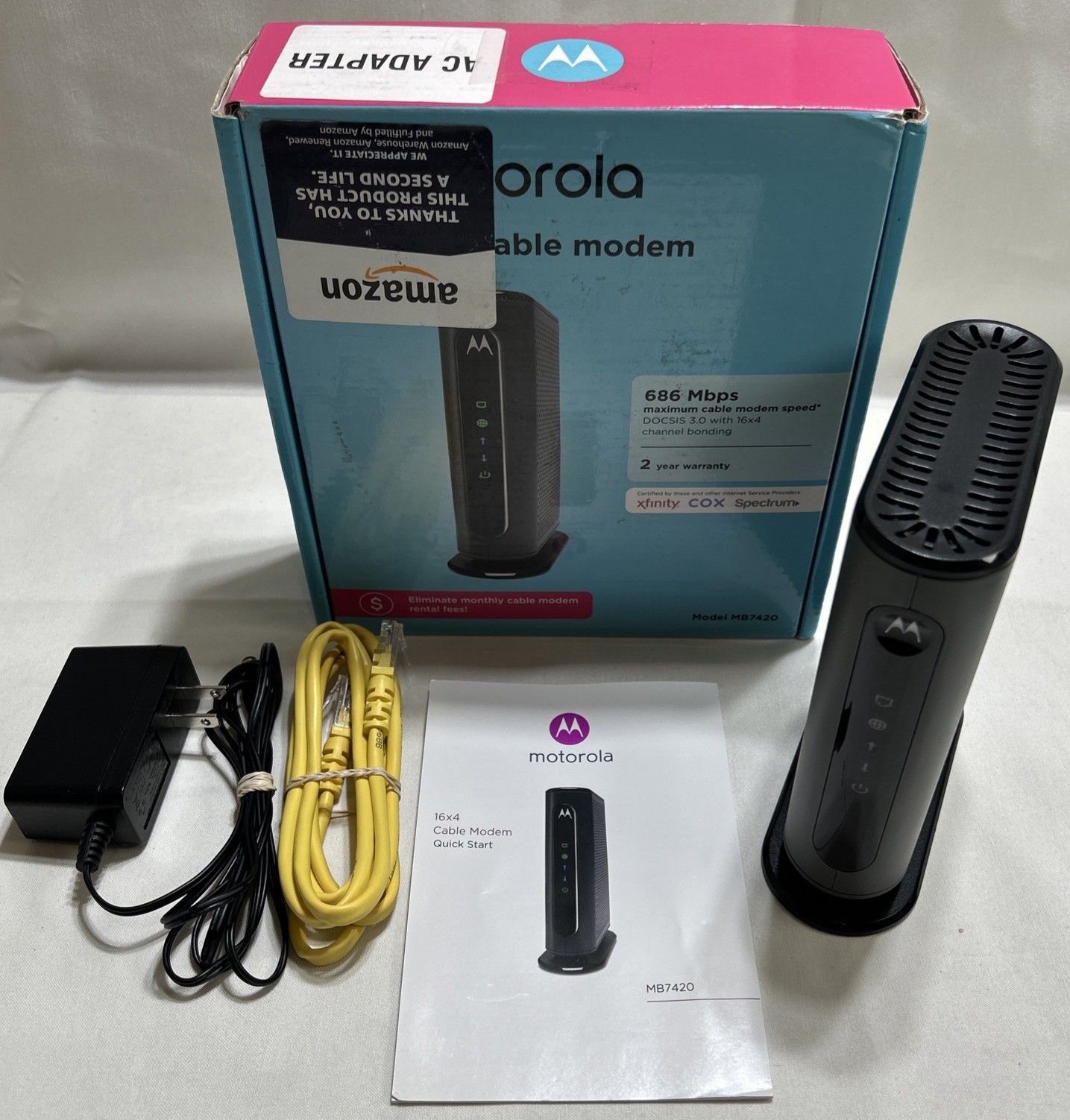 The Motorola MB7420 DOCSIS 3.0 cable modem