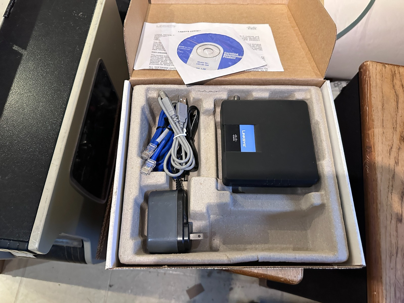 Linksys CM100 Cable Modem w/Ethernet Connections – REFURBISHED