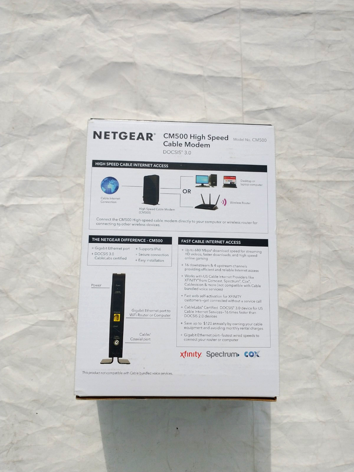 Netgear CM500 High Speed Cable Modem DOCIS 3.0 680 Mbps