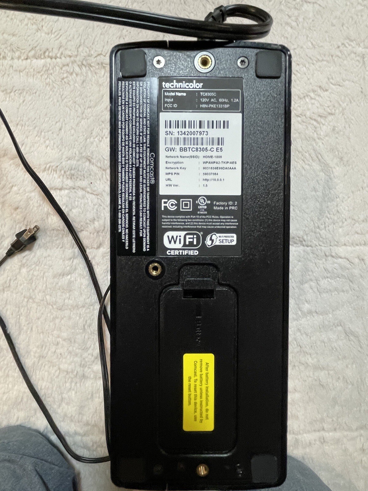 TECHNICOLOR TC8305C WIRELESS MODEM