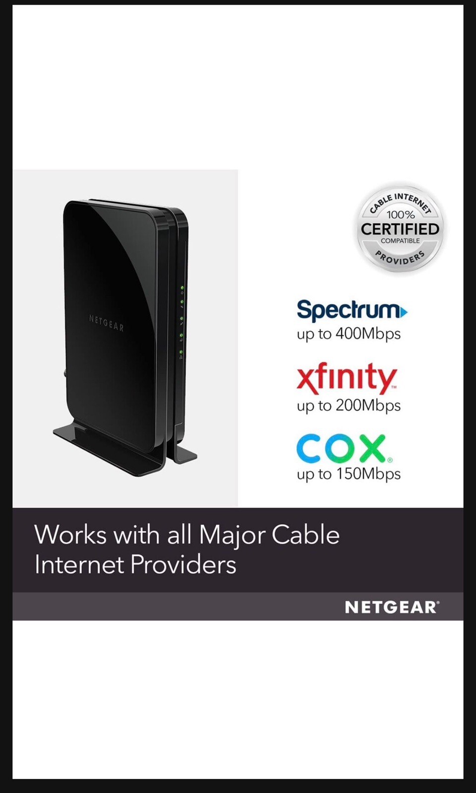 NETGEAR CM500 (CM500100NAS) 680 Mbps – Black