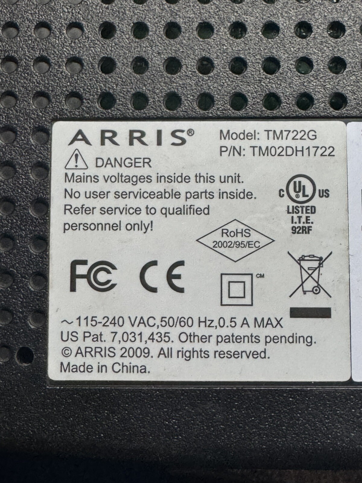 Arris TM722G DOCSIS 3.0 Cable Modem