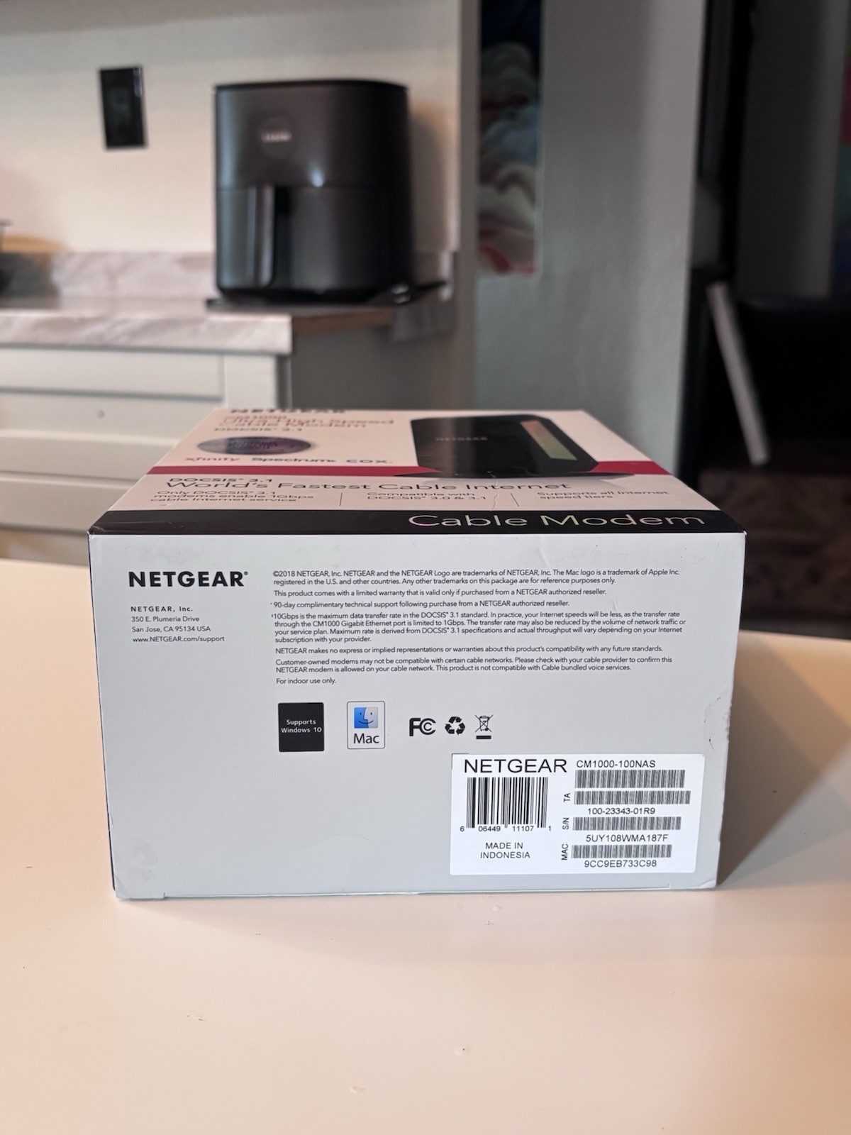 NETGEAR CM1000 DOCSIS 3.1 Cable Modem 1 Gbps Gigabit Ethernet CM1000-100NAS