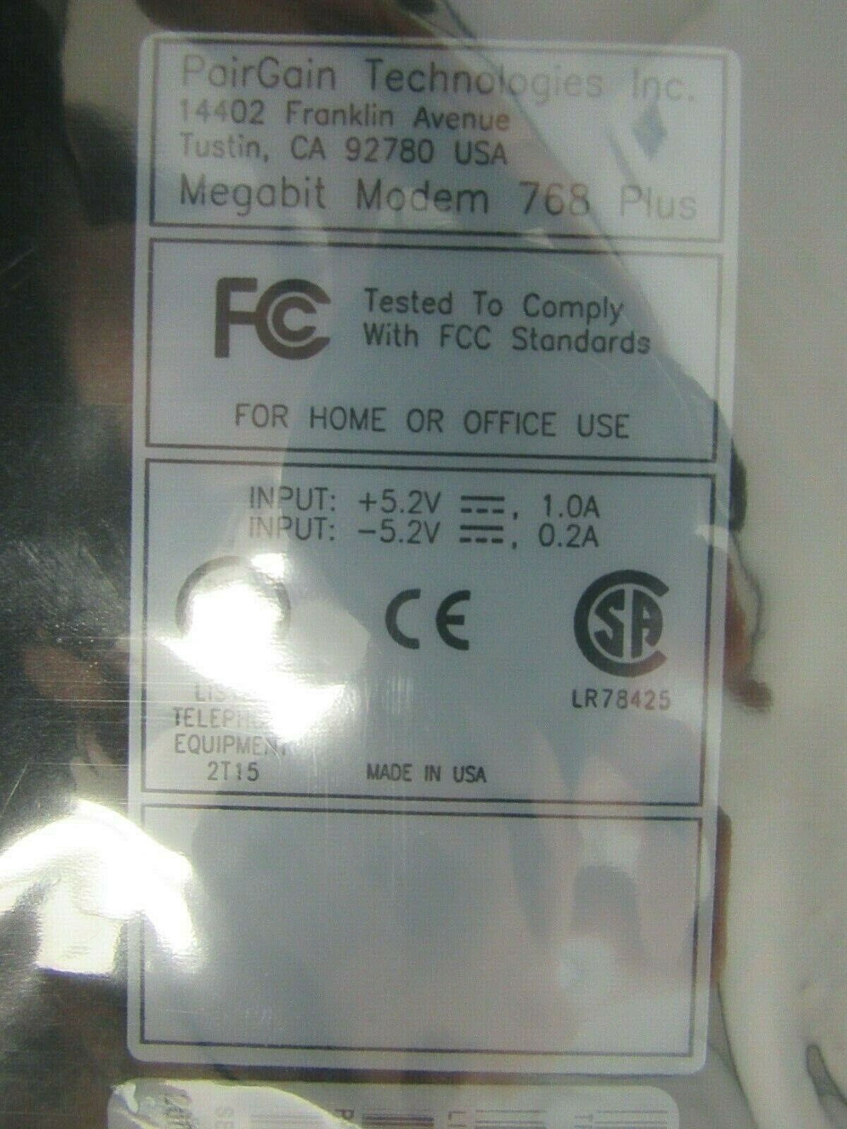 PairGain Technologies 150-1526-01 Megabit Modem 768 Plus 68-2