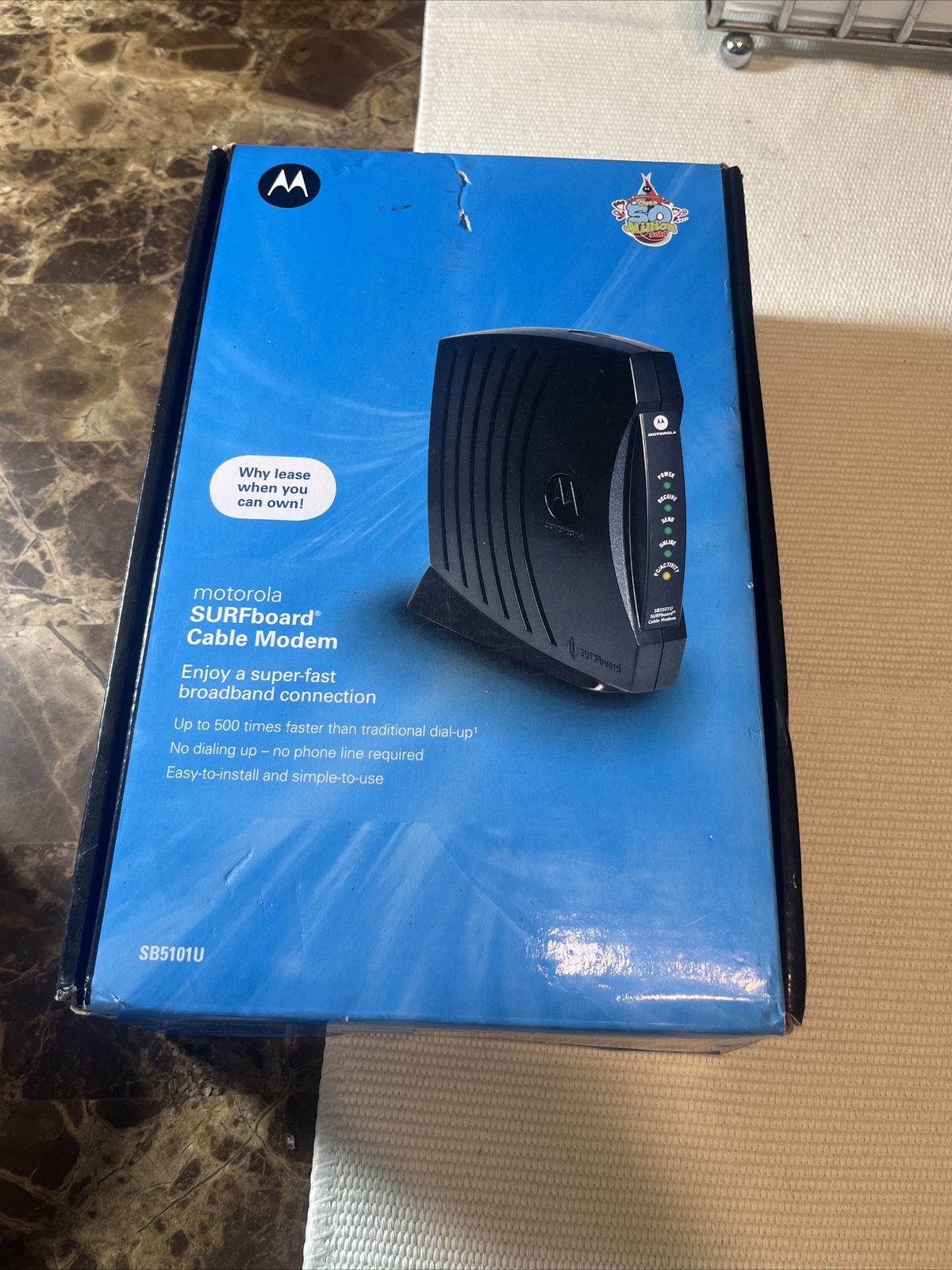 Motorola Surfboard Cable Modem And Power Supply Model SB5101 NIB!