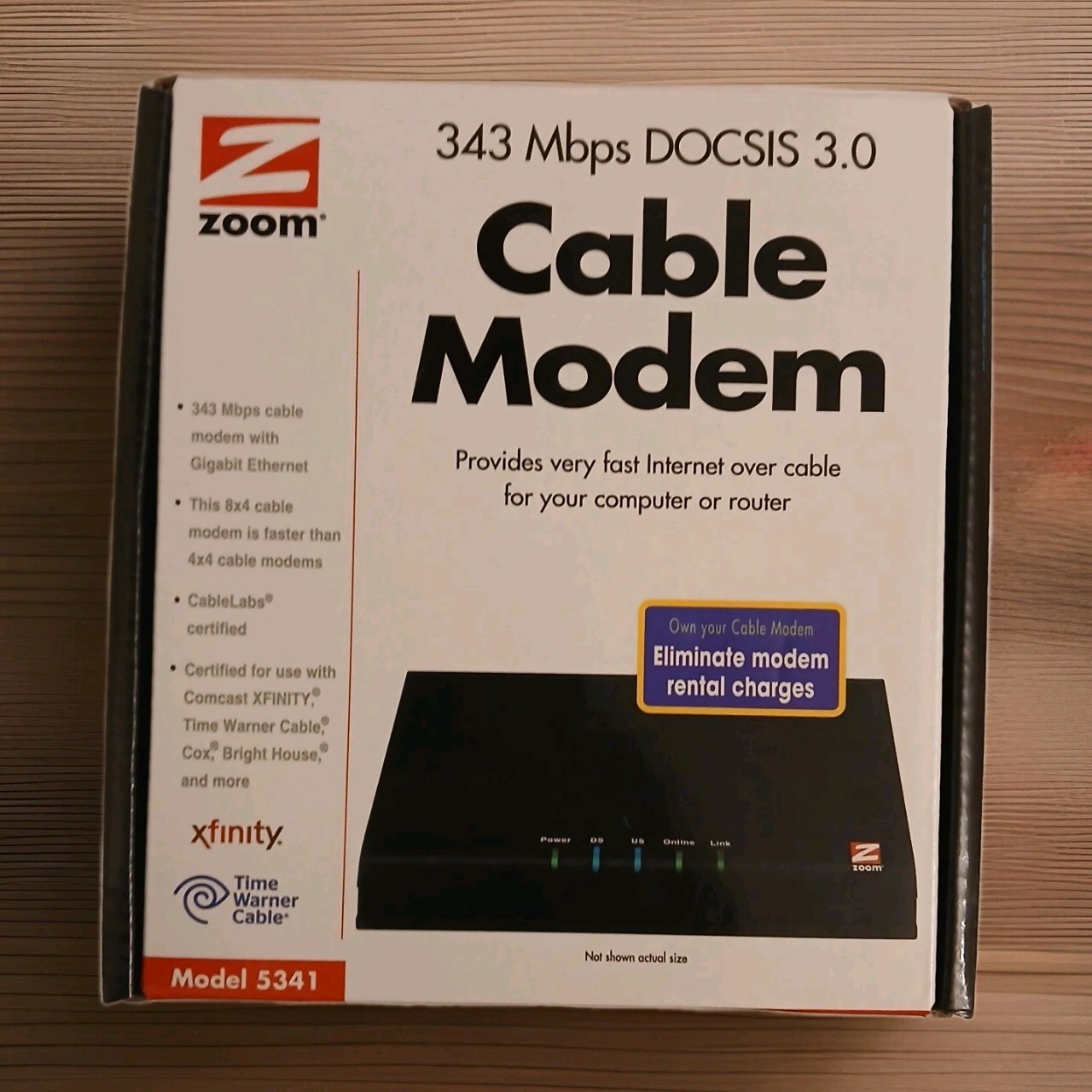 ZOOM Cable Modem 5345 DOCSIS 3.0 343 Mbps 8×4 Docsis 3.0 Cable Modem