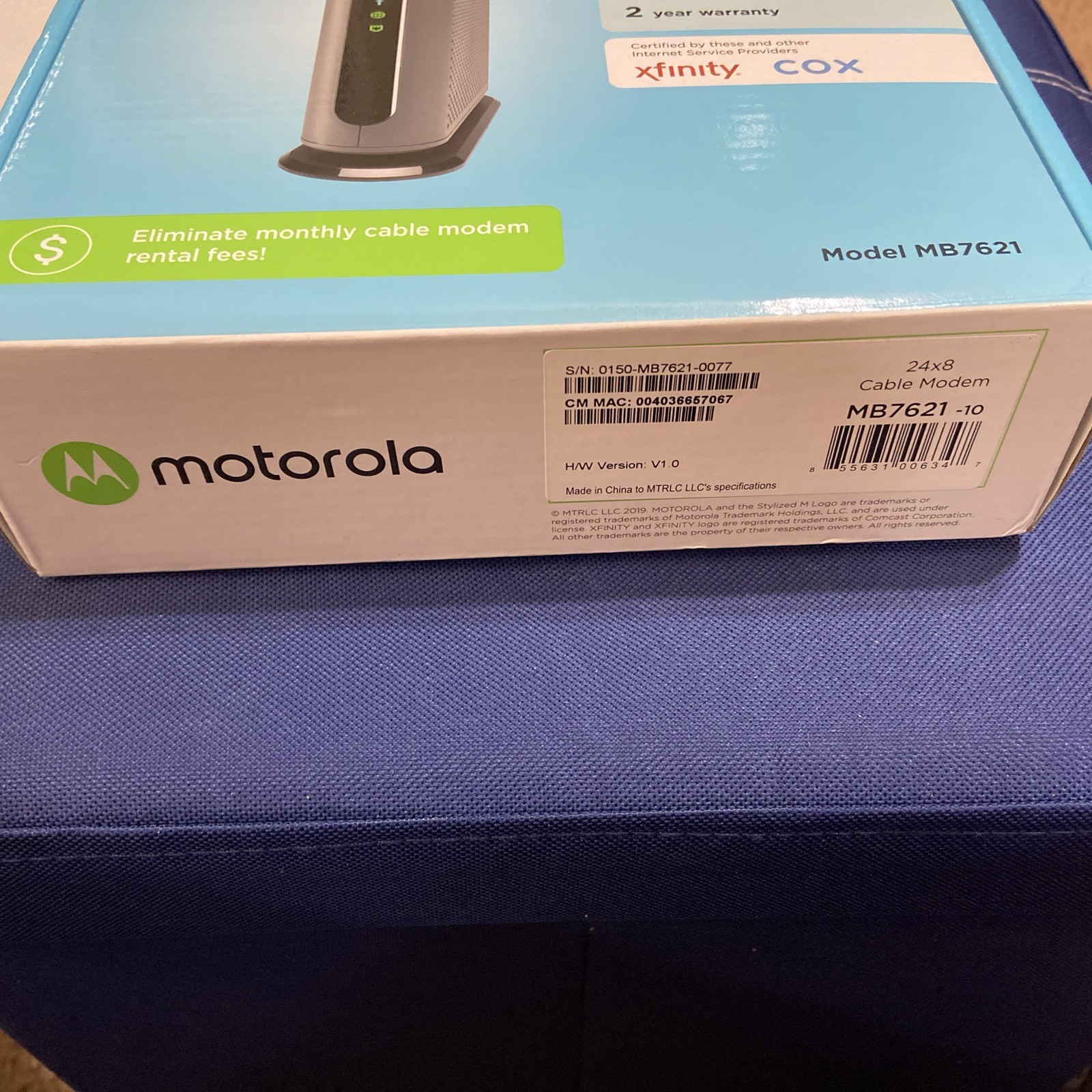 🔥🔥Motorola MB7621-10 1000 Mbps Cable Modem New/Open Box. 🔥🔥🔥