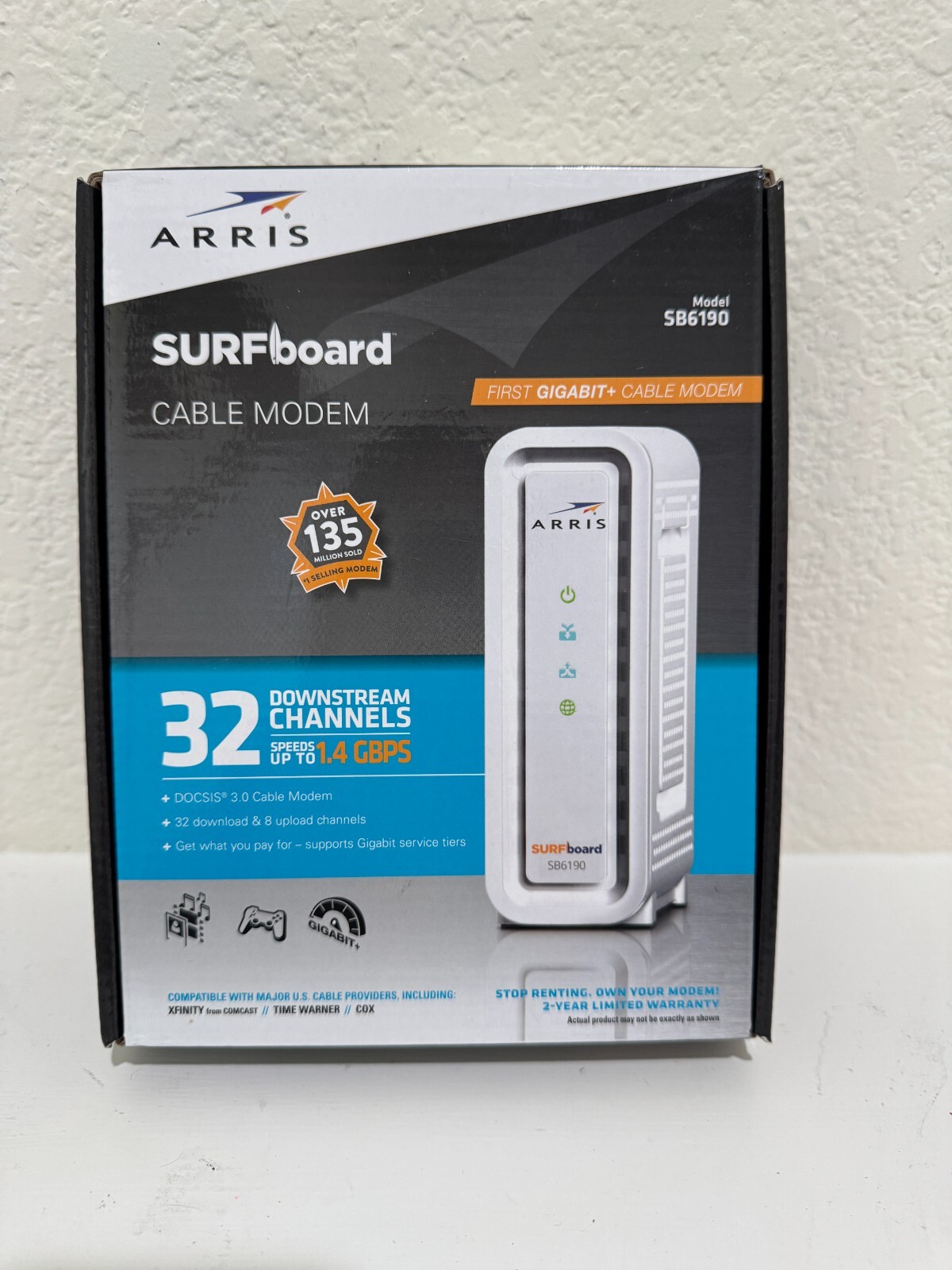 ARRIS SB6183 Surfboard 16×4 DOCSIS 3.0 Cable Modem – Black
