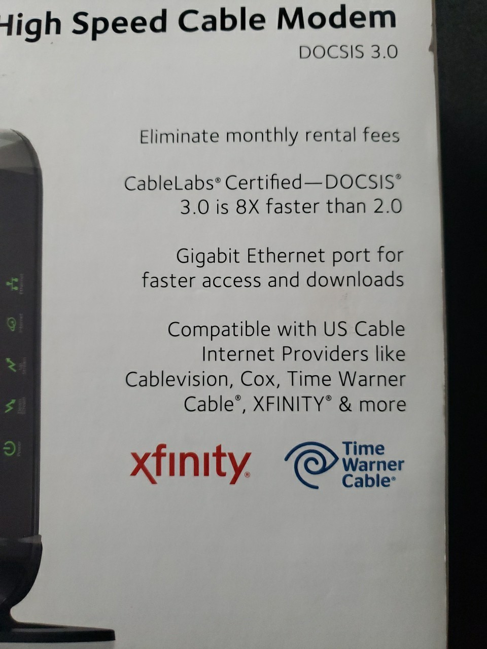 Netgear CM400 High Speed Cable Modem DOCSIS 3.0 Xfinity & Time Warner NEW