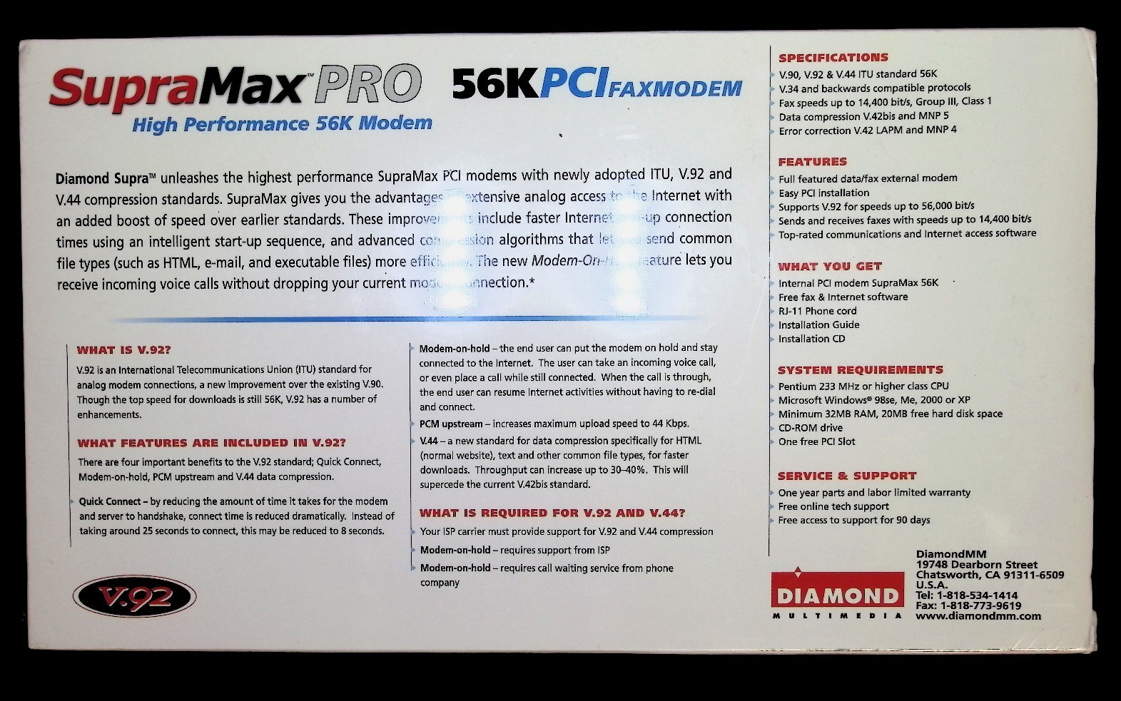 Supra Max Pro High Performance 56K Modem