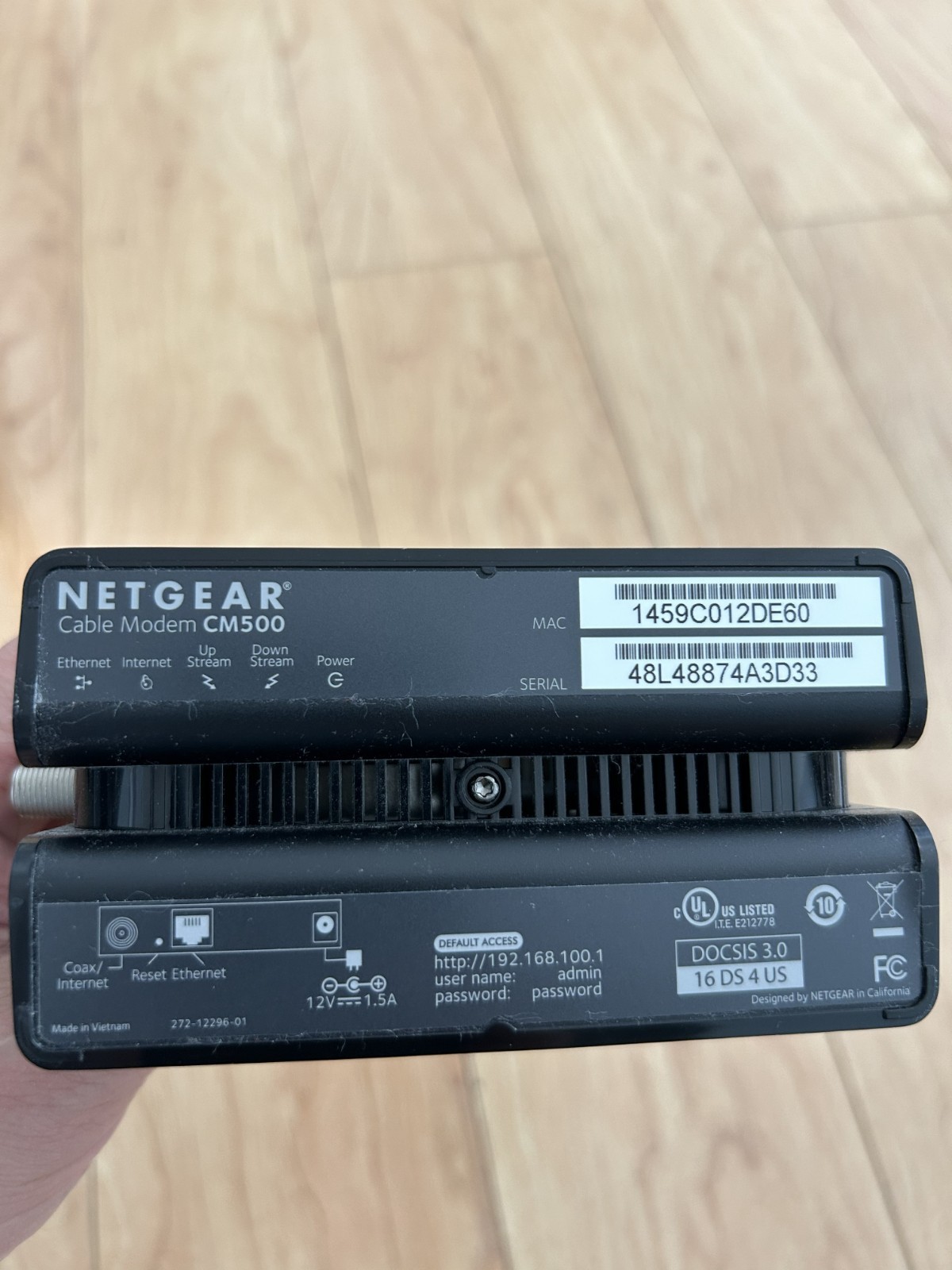 NETGEAR CM500-1AZMA 16×4 DOCSIS 3.0 Cable Modem