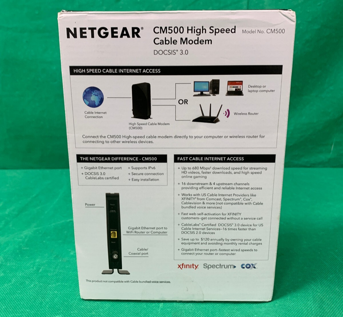 Netgear CM500-1AZNAS DOCSIS 3.0 High Speed Cable Modem