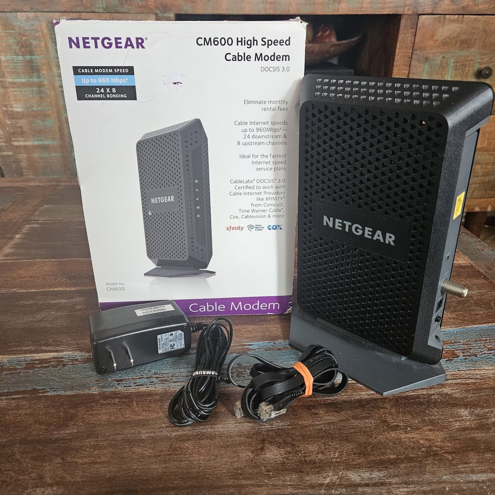NETGEAR High Speed Cable Modem CM600 Compatible Xfinity Spectrum Cox TV Internet