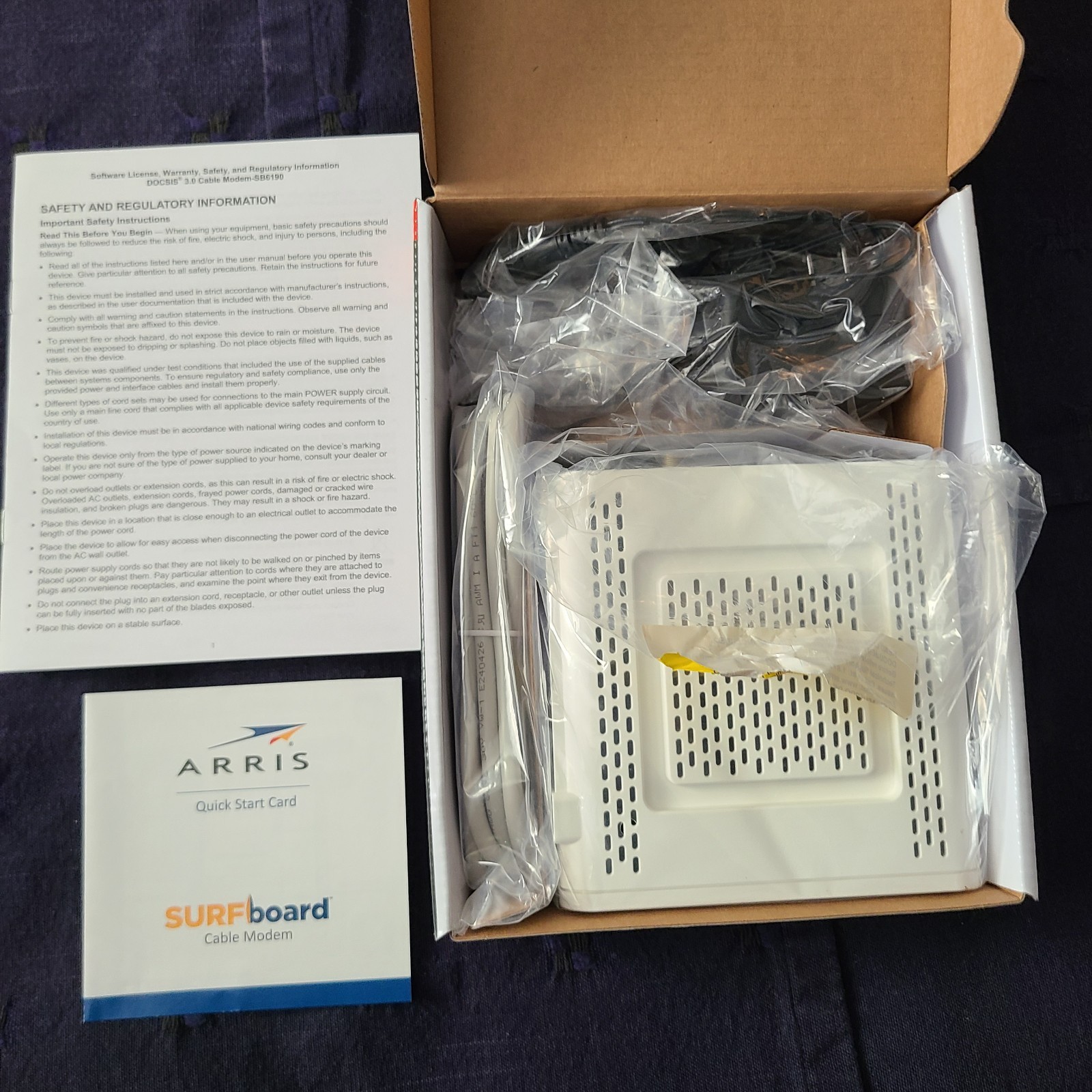 My ARRIS Surfboard SB6190 32×8 DOCSIS 3.0 Cable Modem up to 1.4 Gbps Download