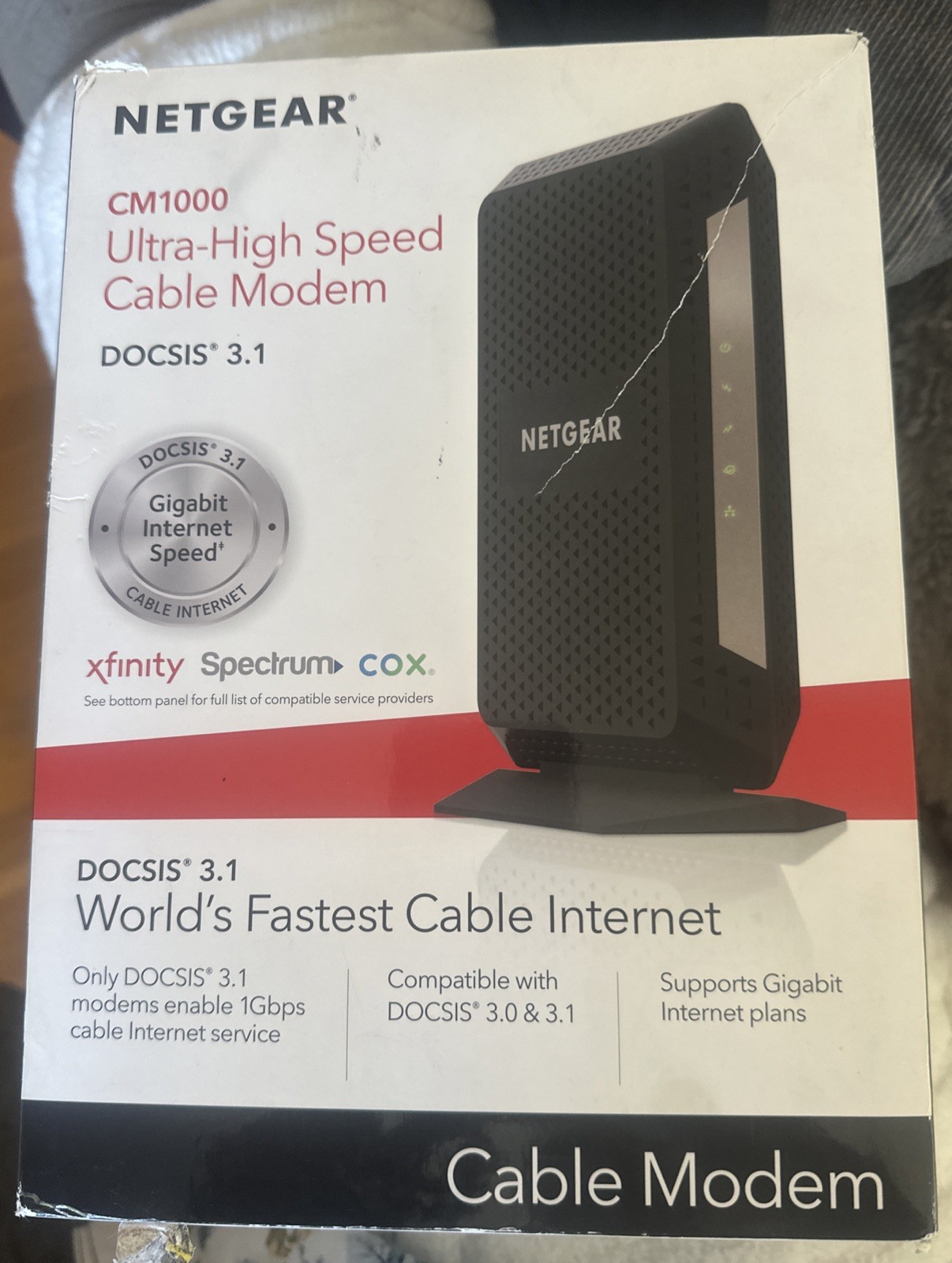 NETGEAR CM1000 DOCSIS 3.1 Cable Modem 1Gbps Ethernet Xfinity Spectrum COX