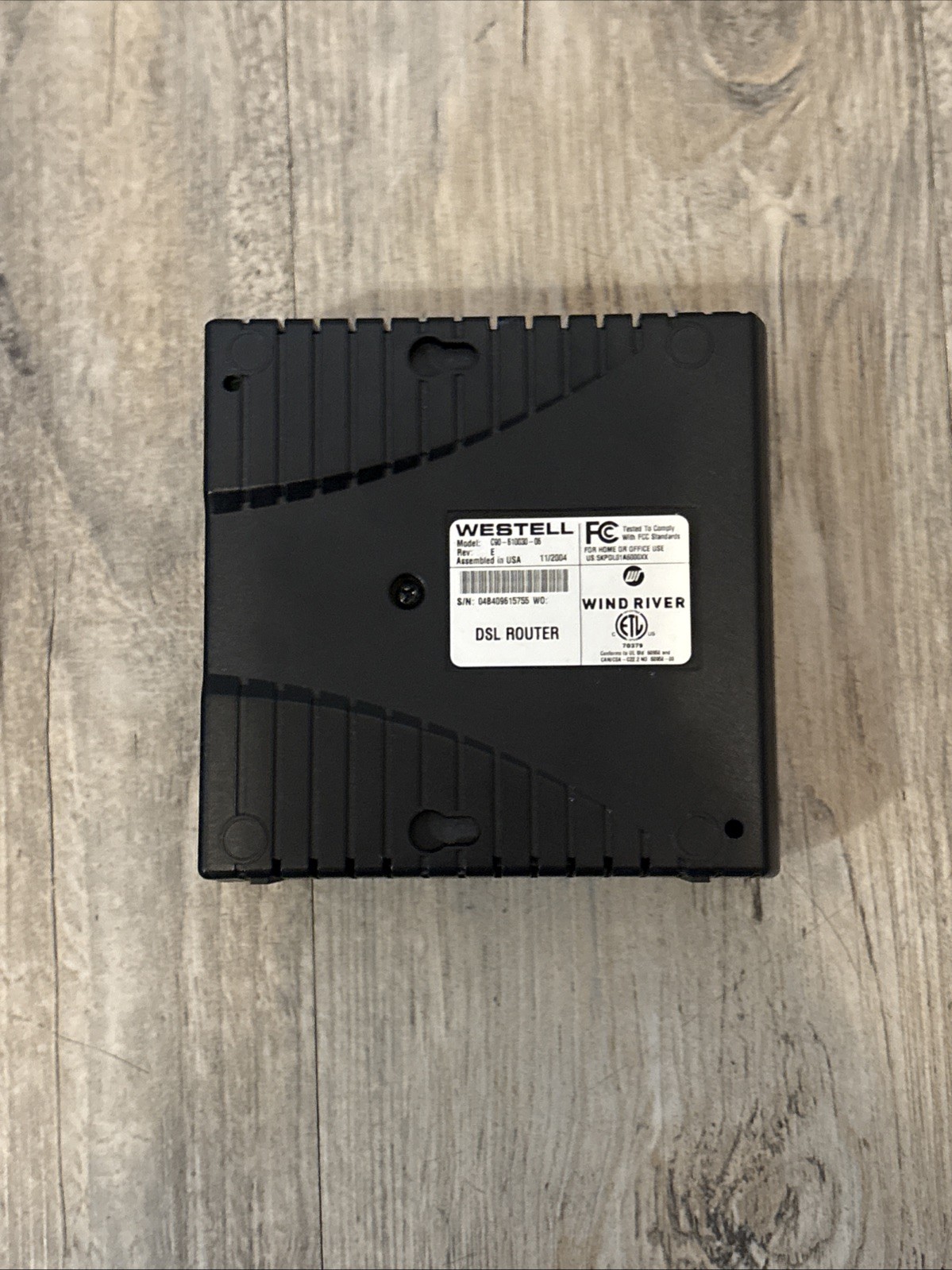 Westell Model C90-610030-06 Black DSL Router ( Unknown Condition)