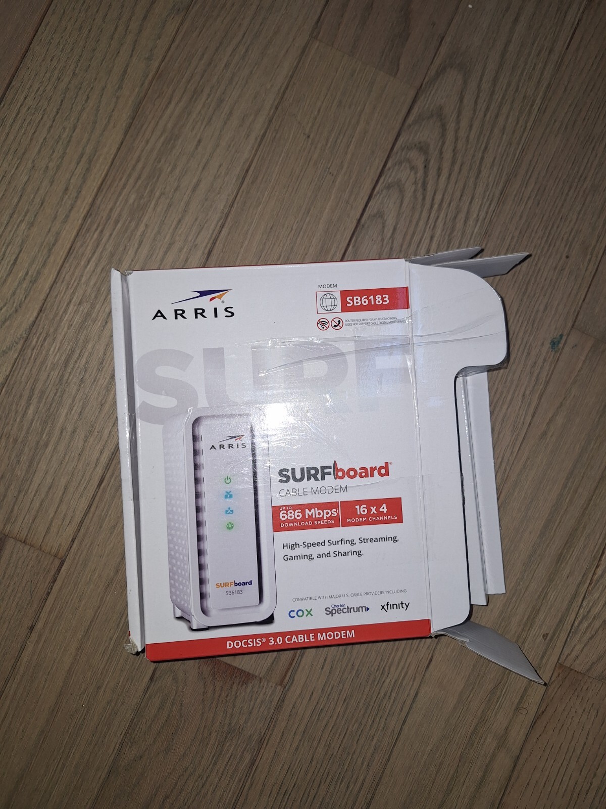 ARRIS SB6183 SURFboard DOCSIS 3.0 Cable Modem, 686Mbps, IPv4 & IPv6 Support, WHT